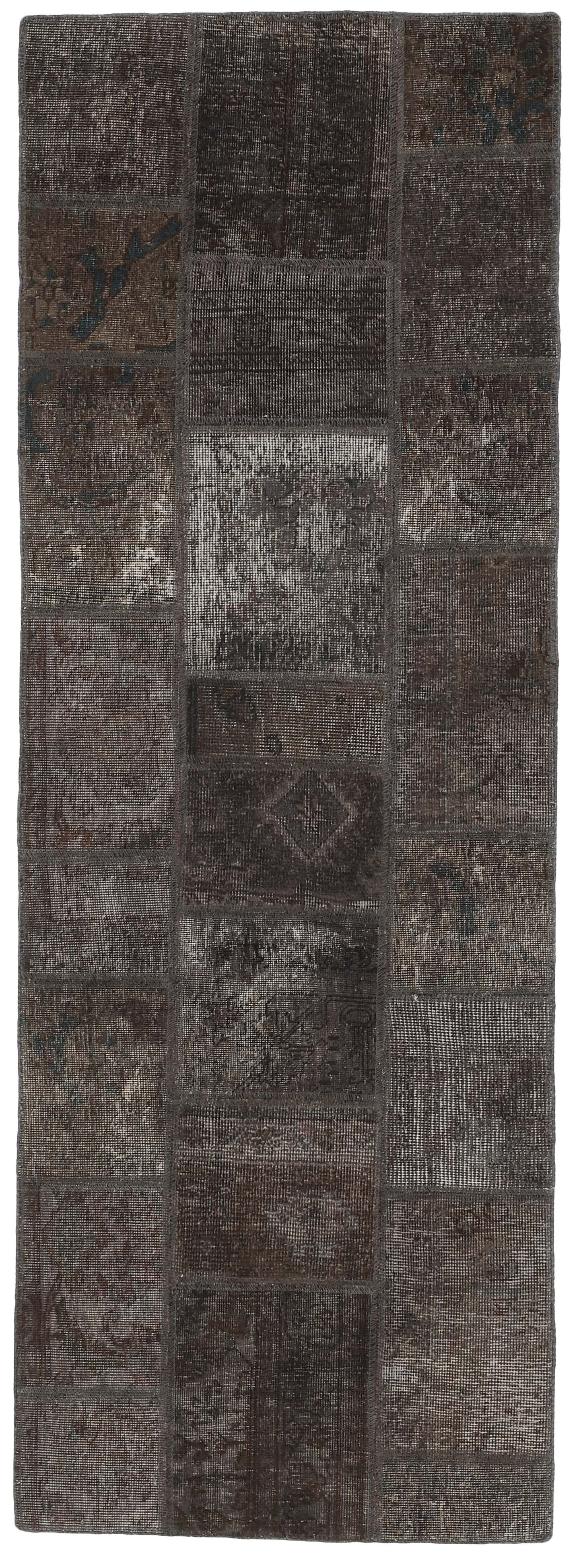 Authentic brown patchwork persian runner