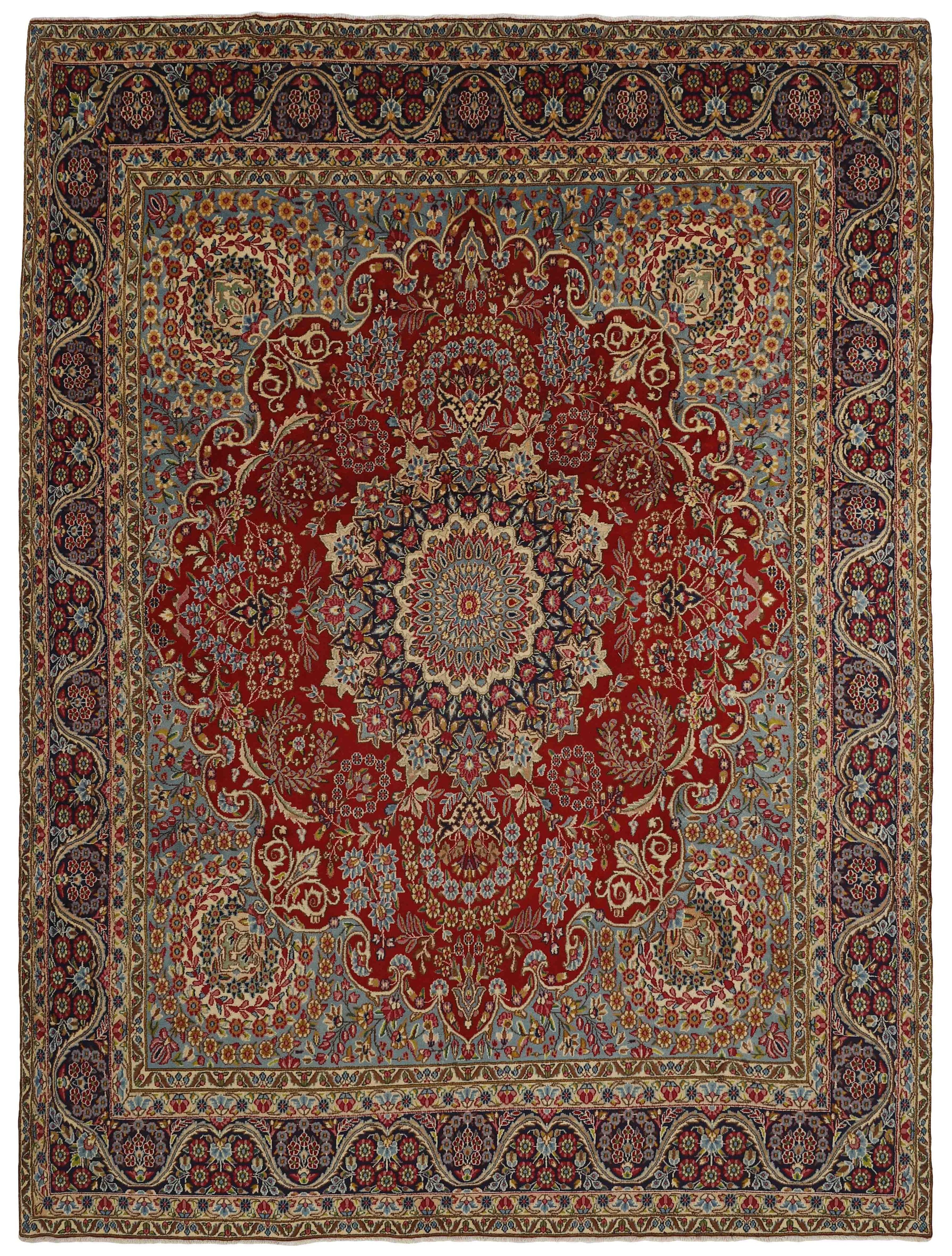 Luxury multicolour traditional Kerman rug