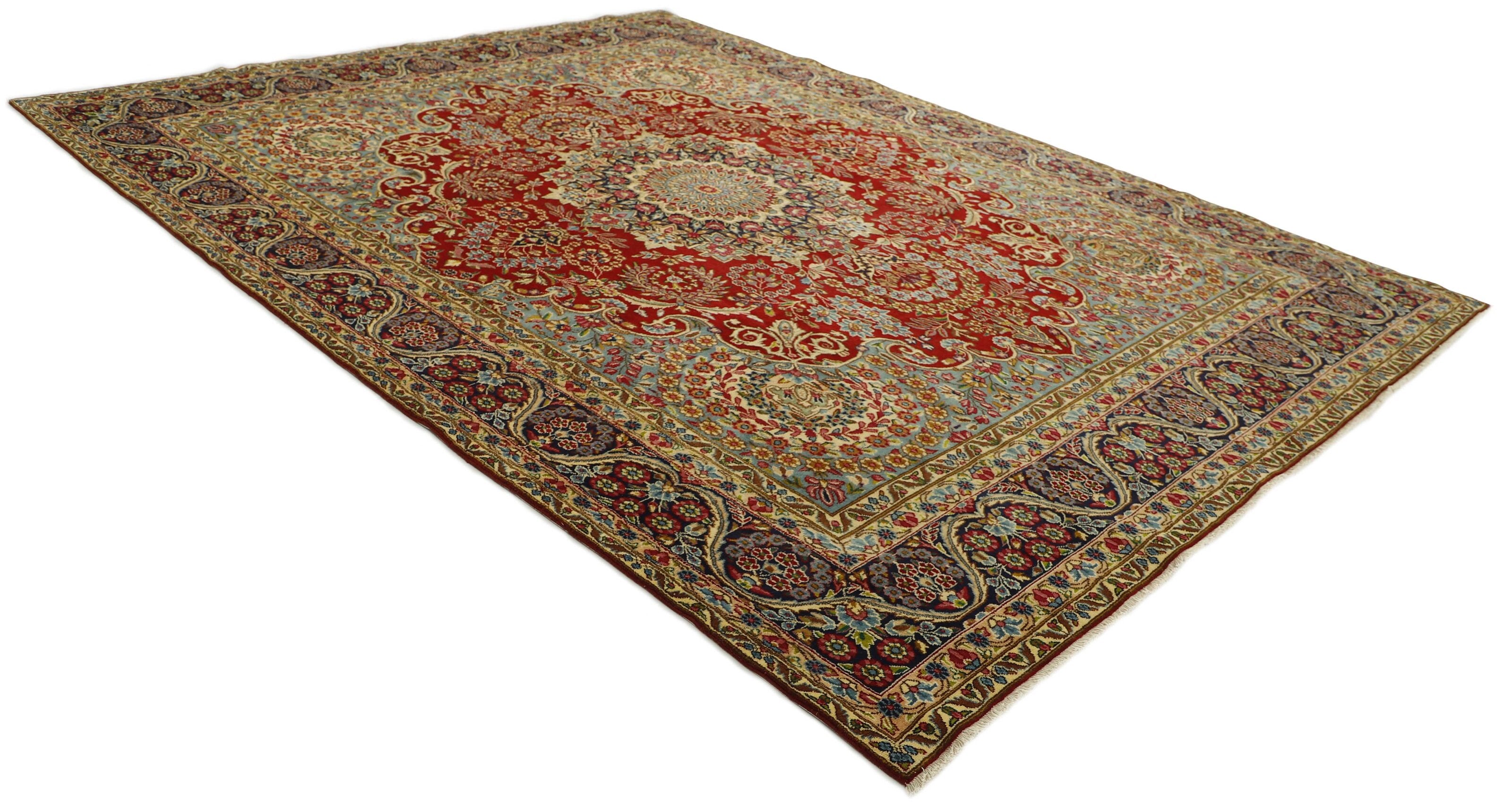 Luxury multicolour traditional Kerman rug