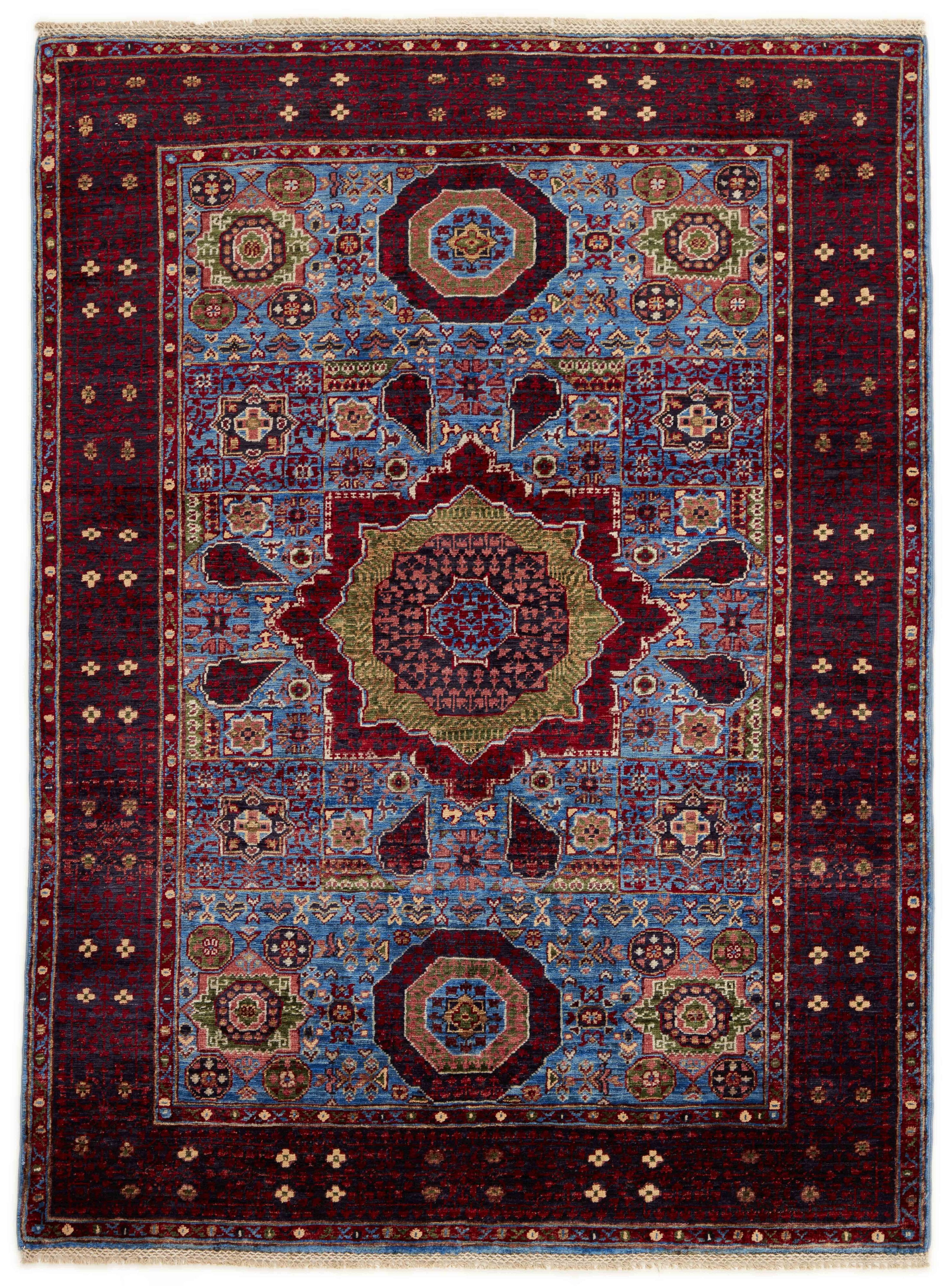 Oriental Ziegler rug with blue floral pattern