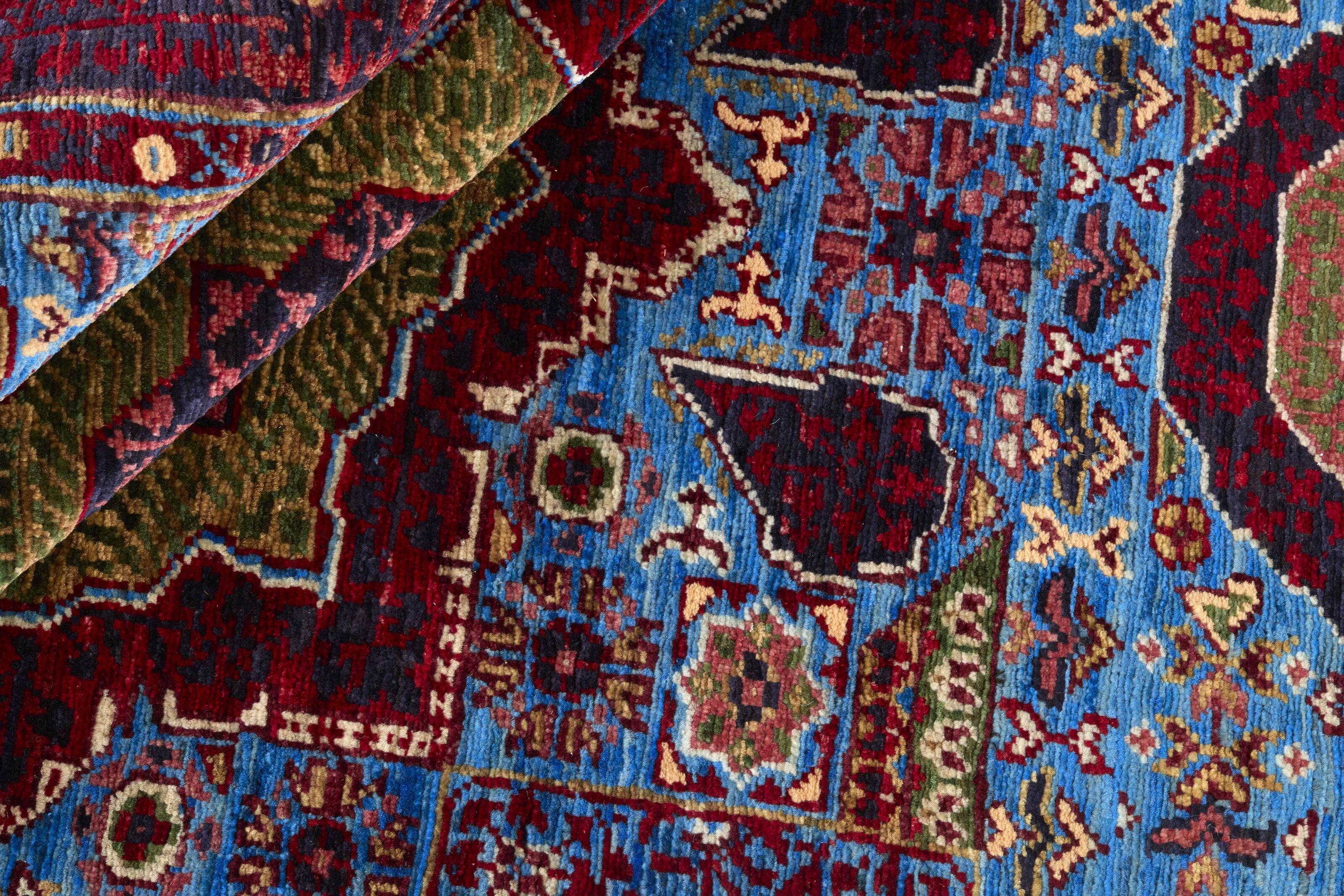 Oriental Ziegler rug with blue floral pattern