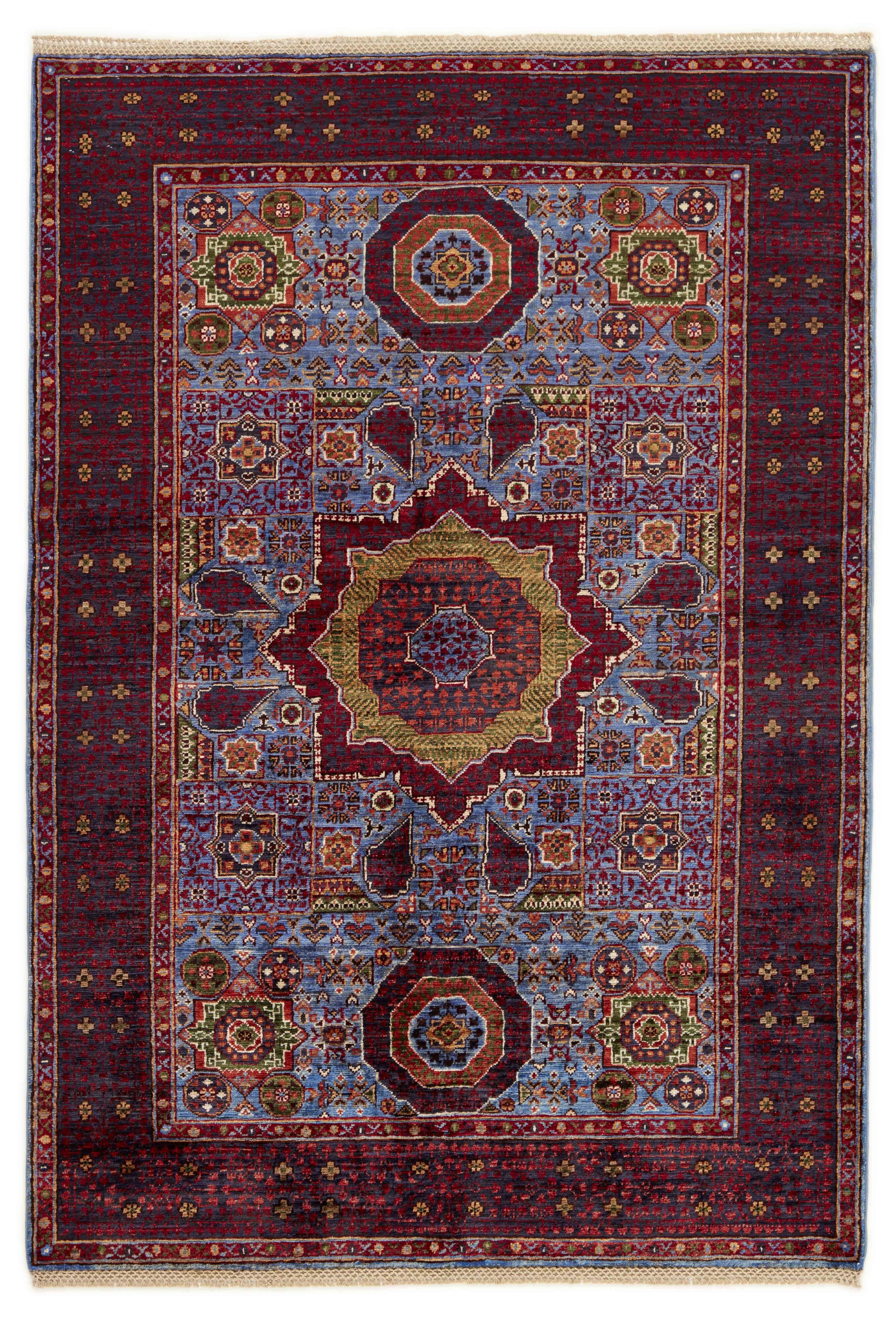 Oriental Ziegler rug with blue floral pattern