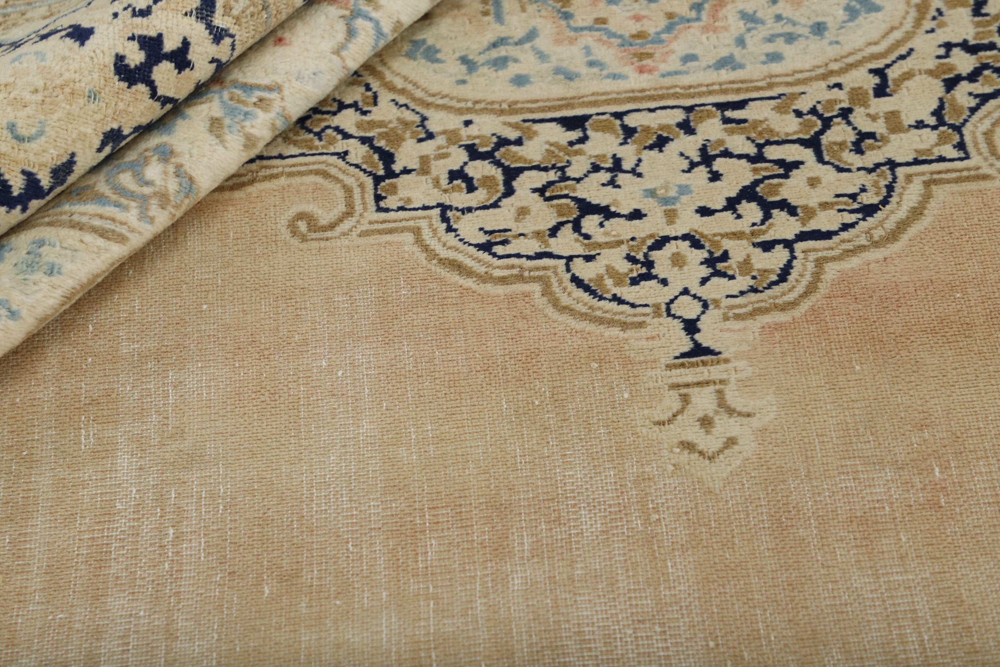 Multicolour distressed bordered vintage Persian-style rug