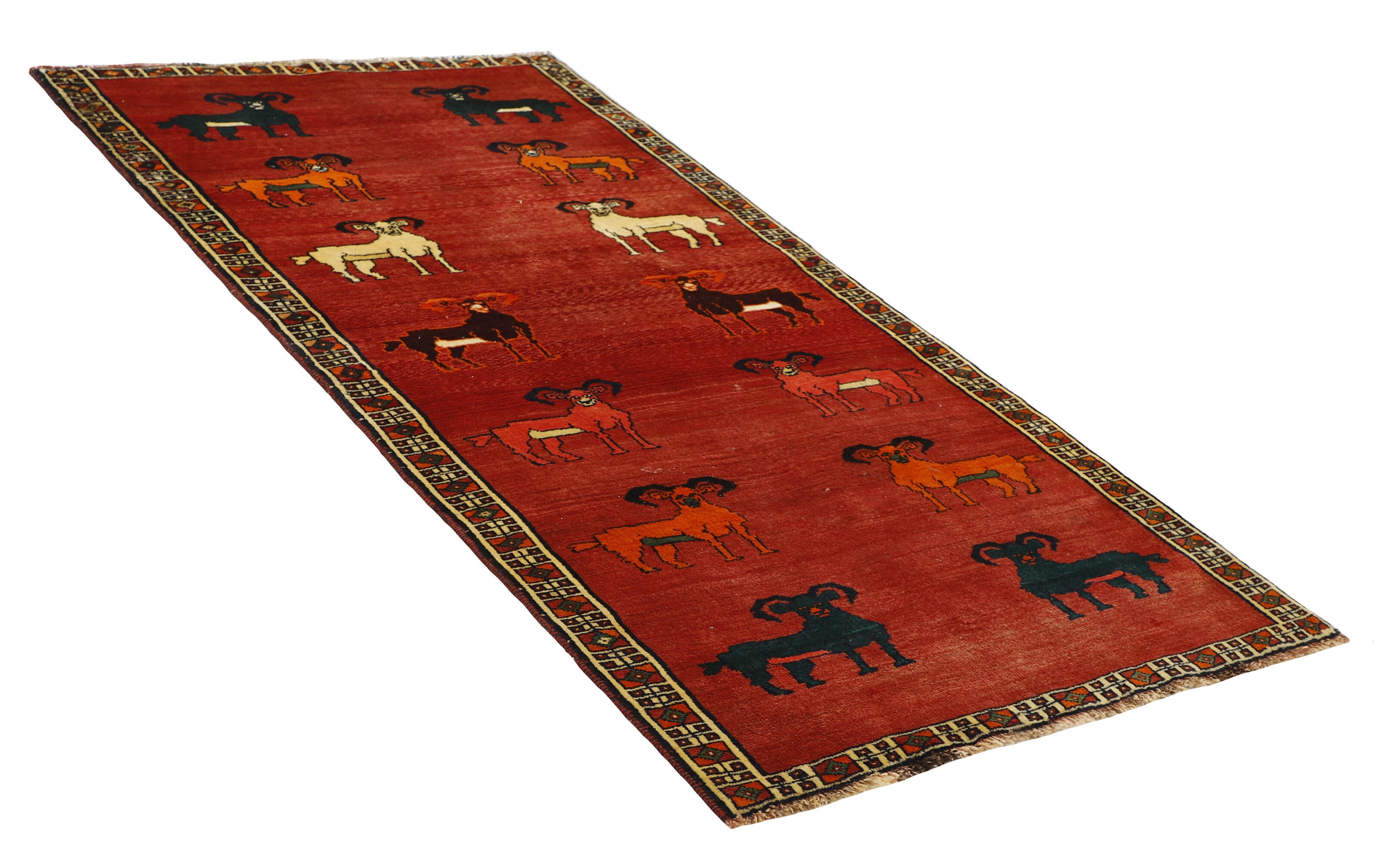 Kashghai Old Figural Runner 1511472