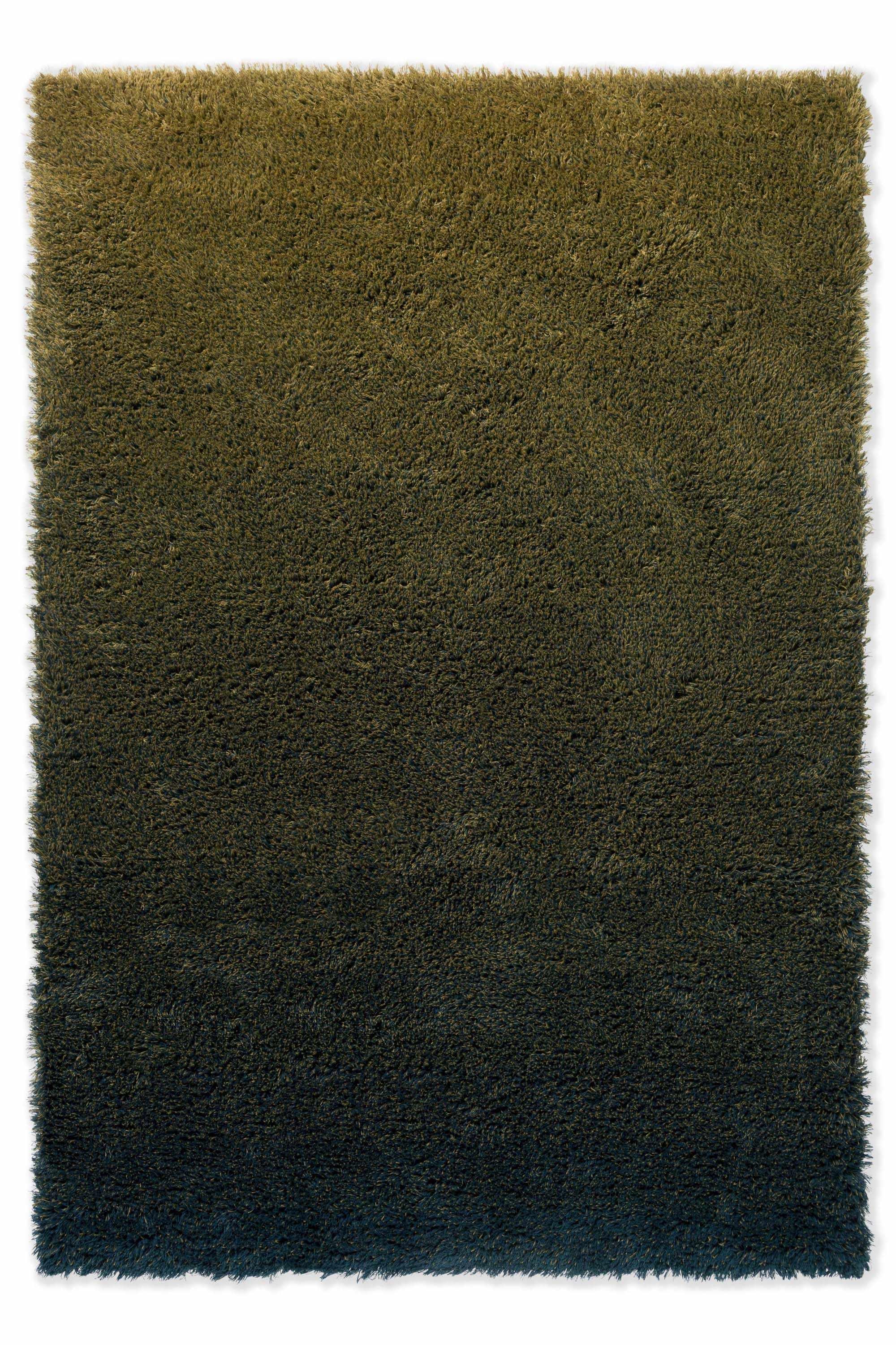Plain green rug with shaggy pile