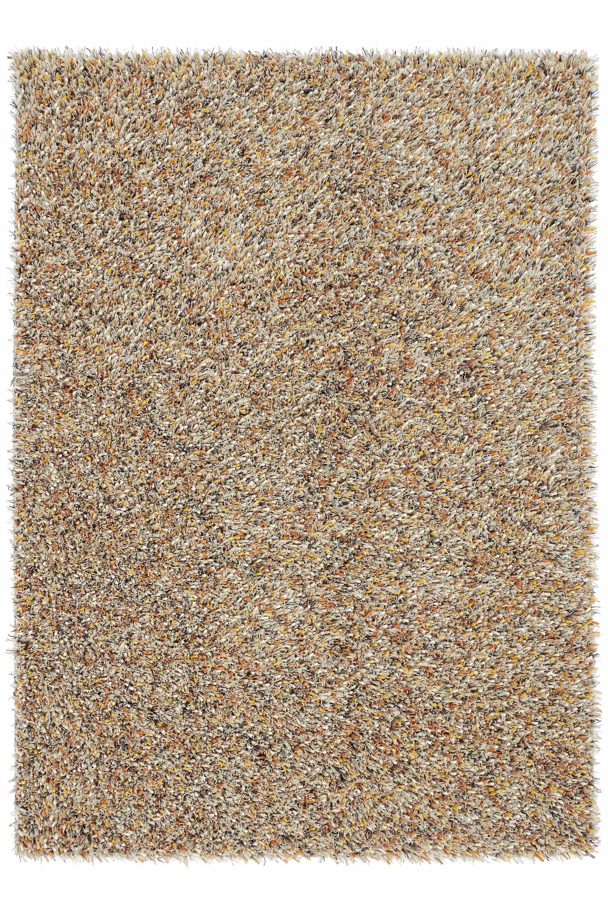 brink and campman brown and beige shagpile wool rug