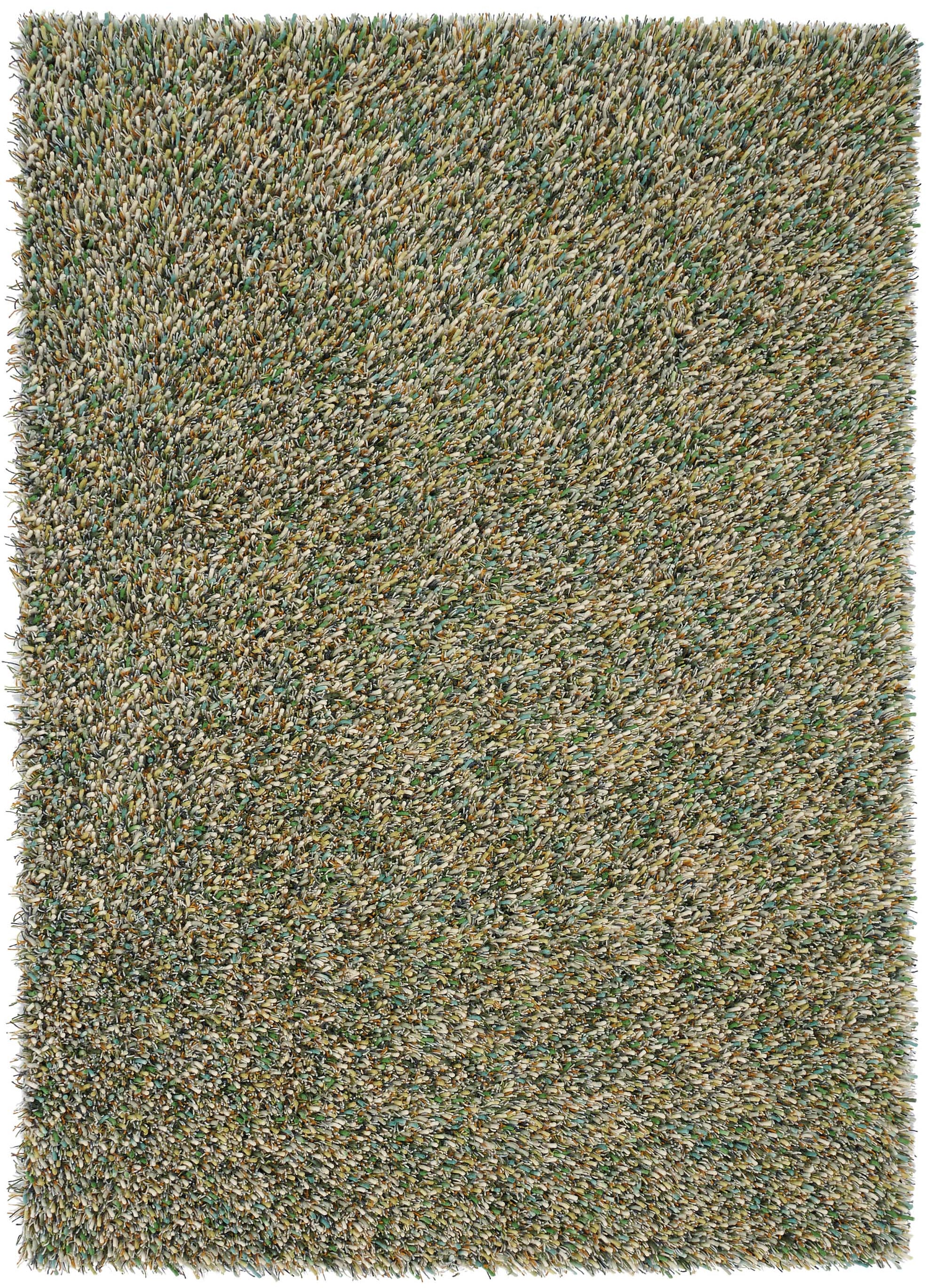 brink and campman green shagpile wool rug