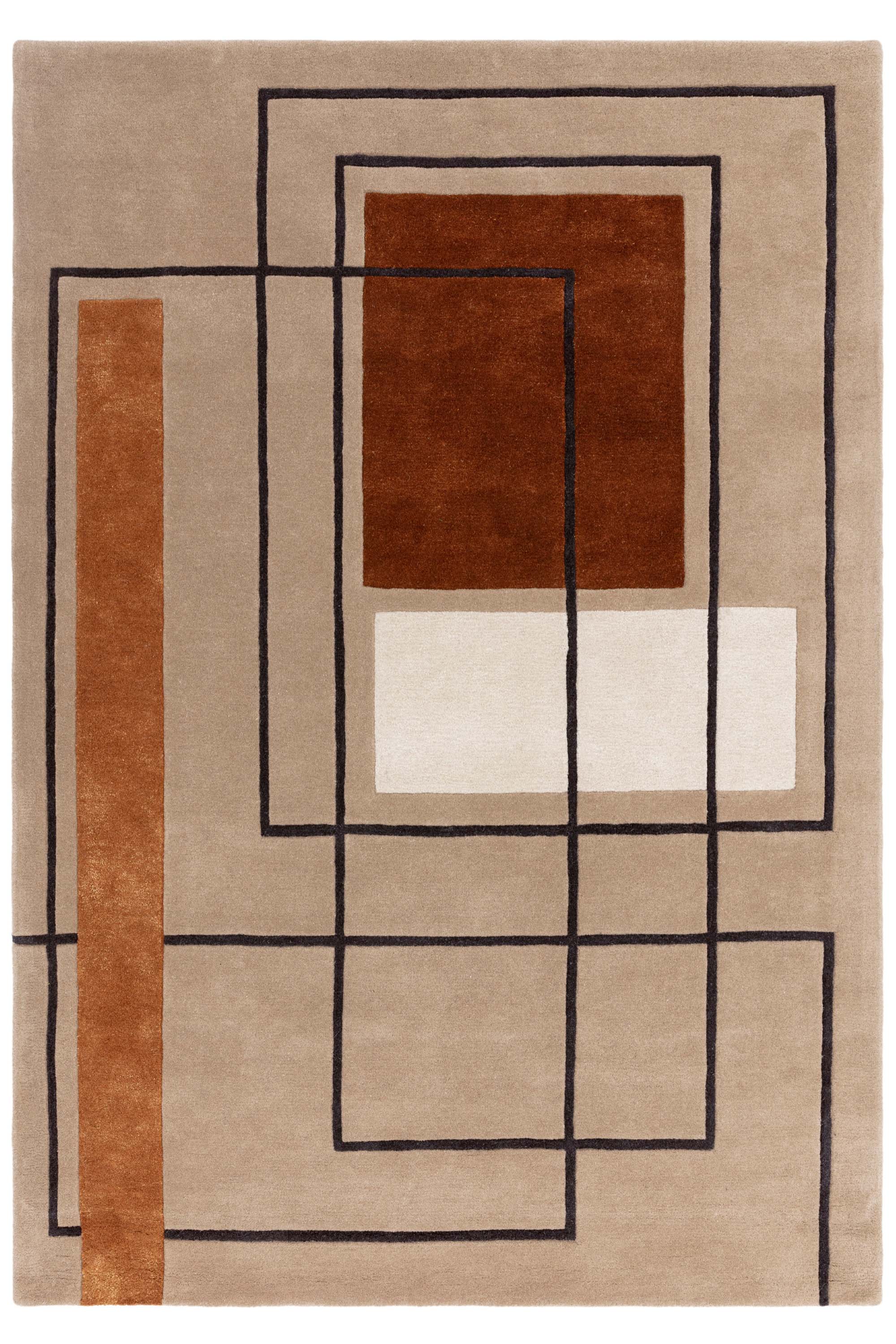 Geometric wool rug featuring a minimal pattern