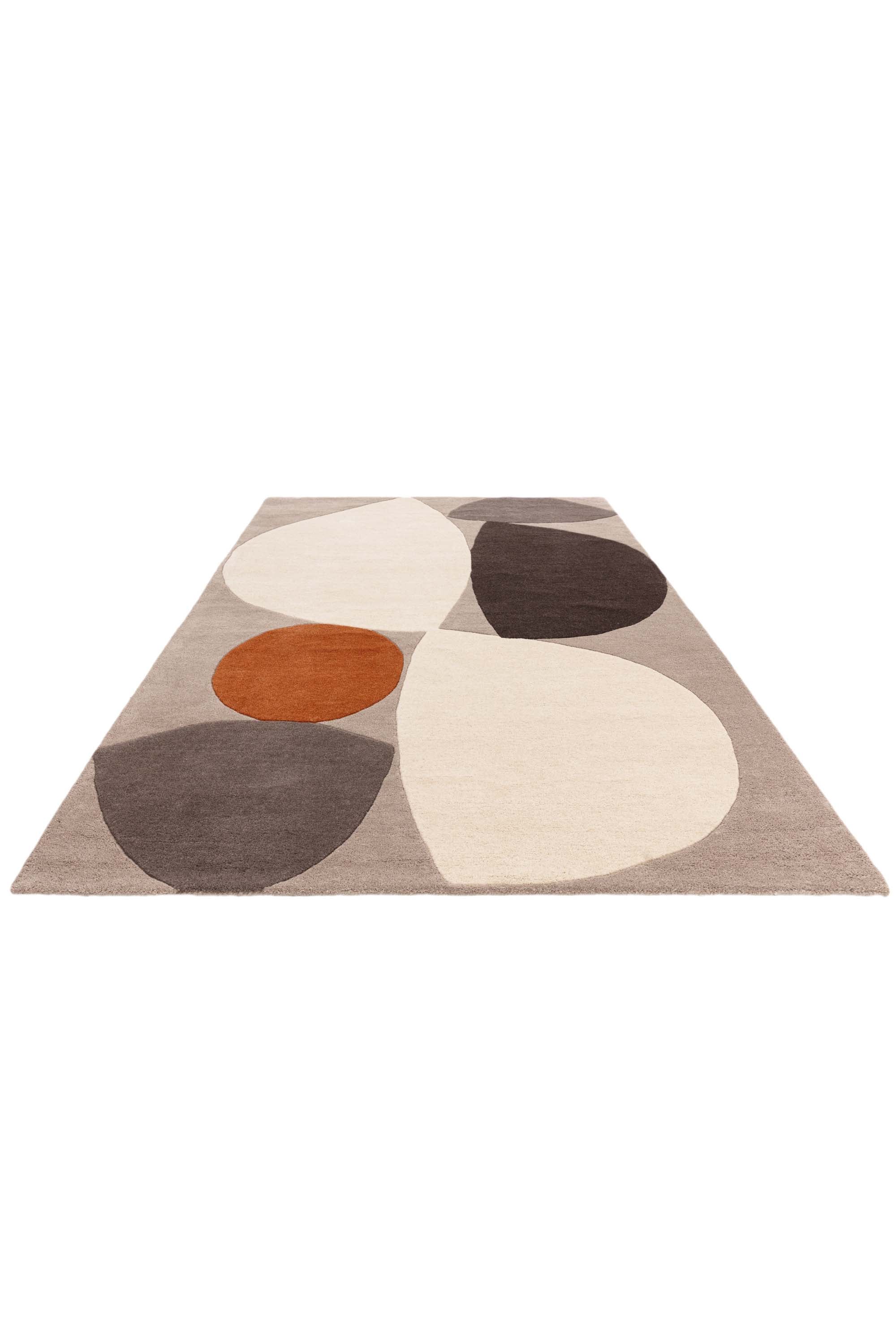 Abstract wool rug featuring a multicolour pattern