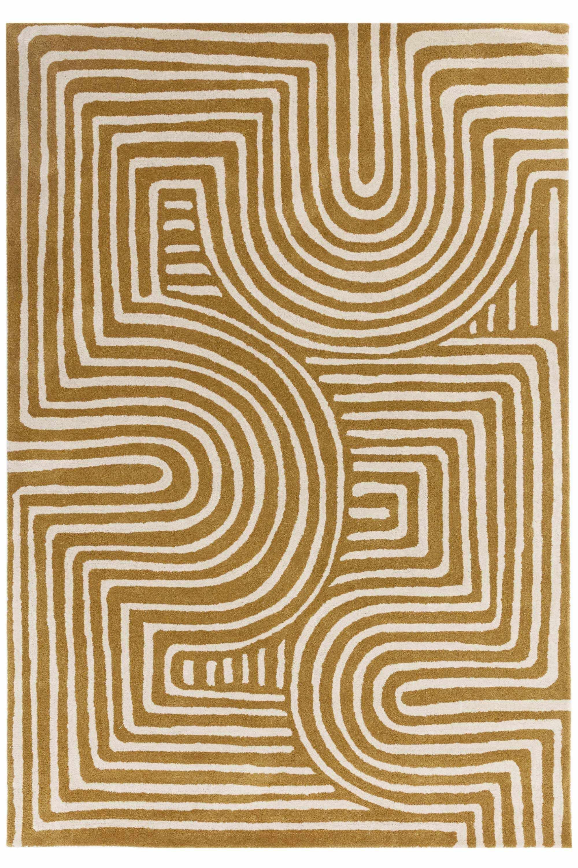 Geometric wool rug featuring a multicolour pattern