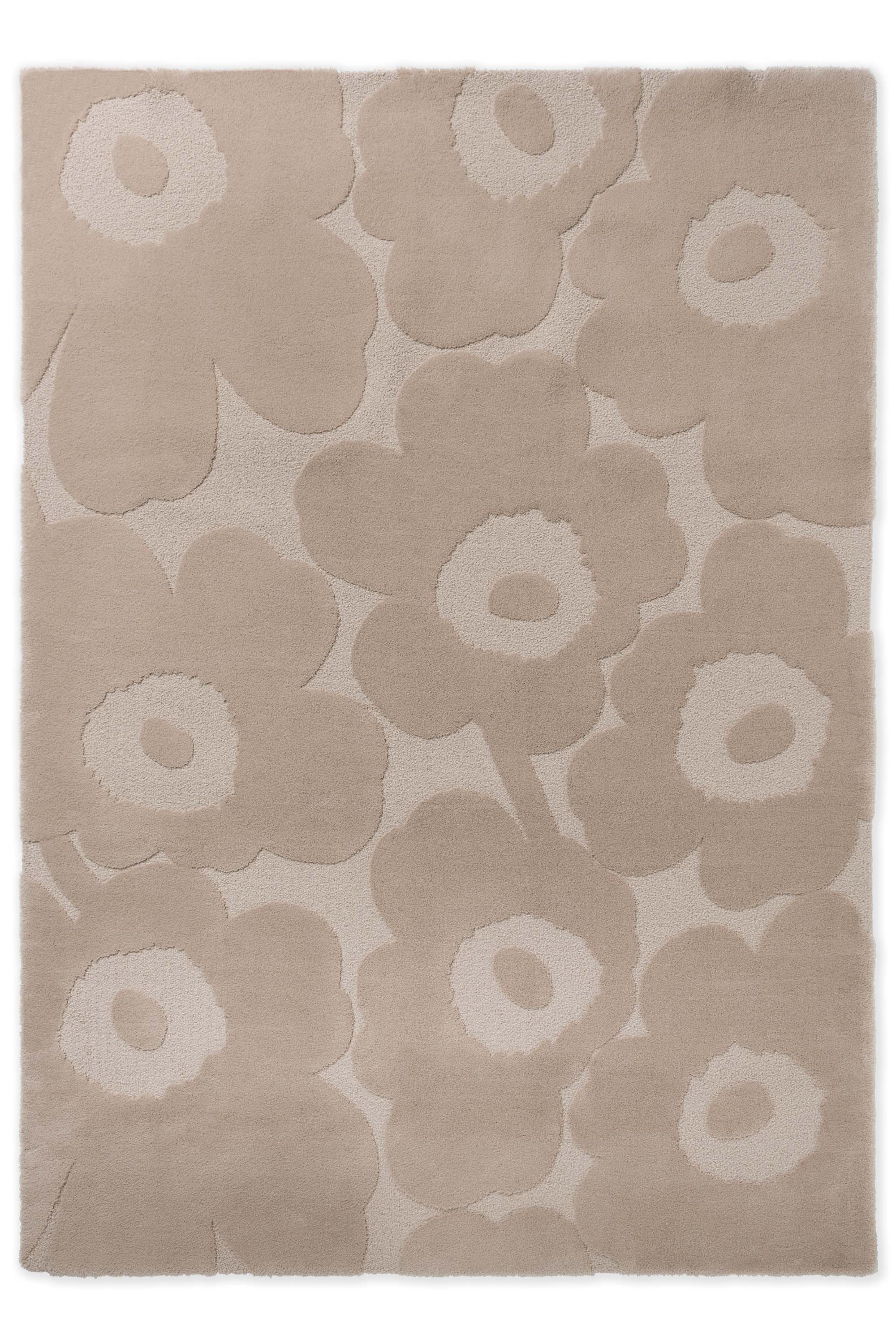 Beige patterned floral rug 