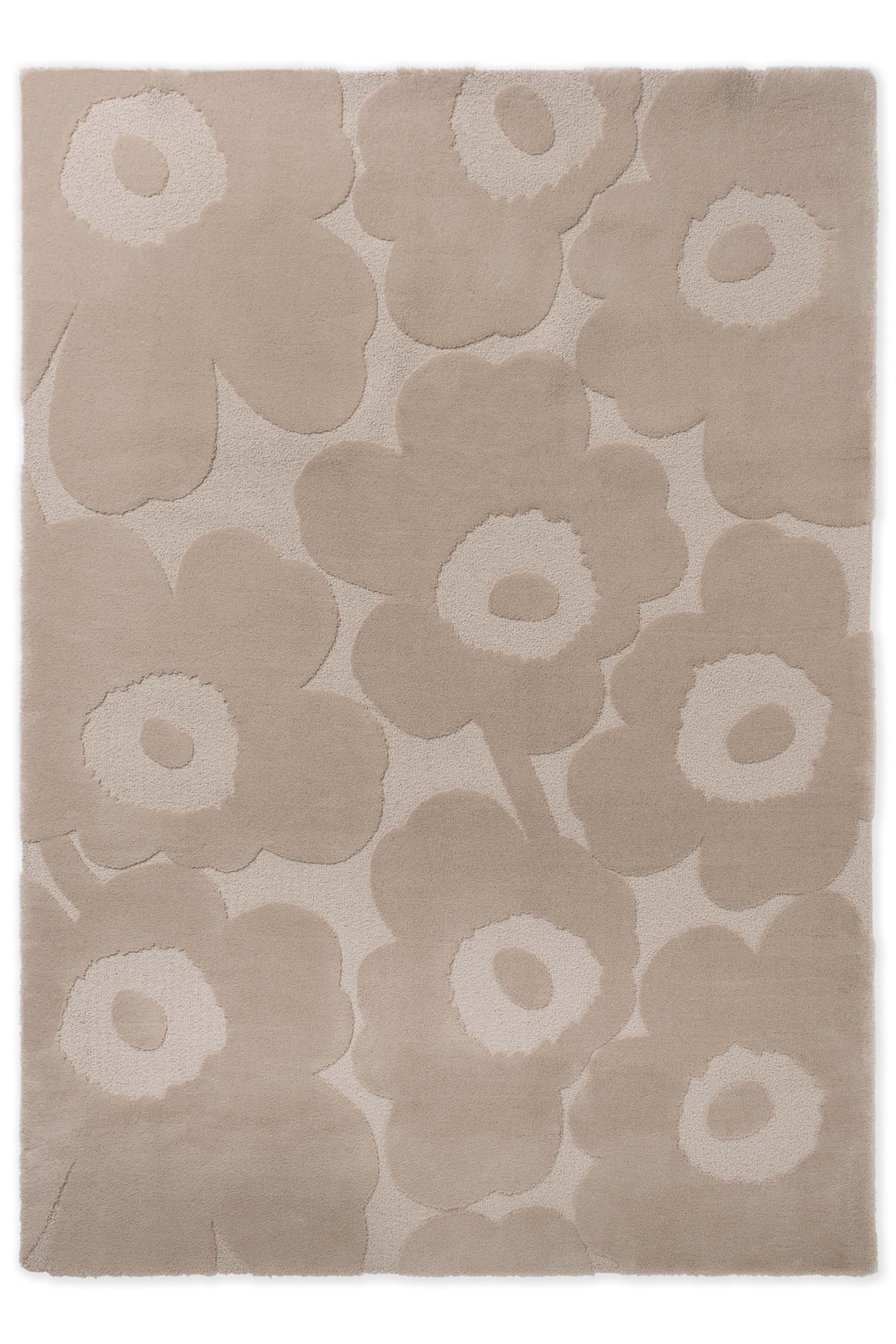 Beige patterned floral rug