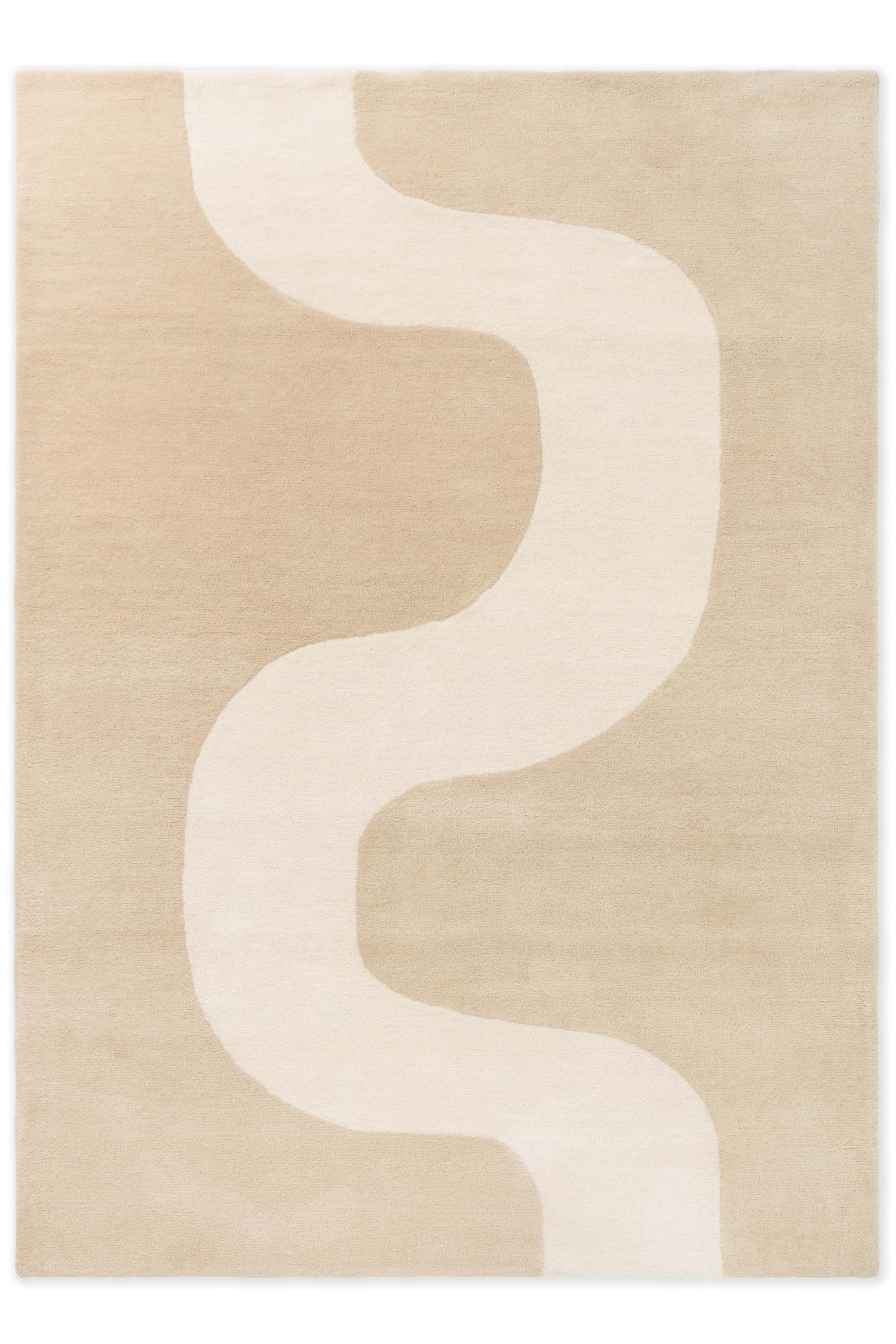 Beige rug with cream winding pattern