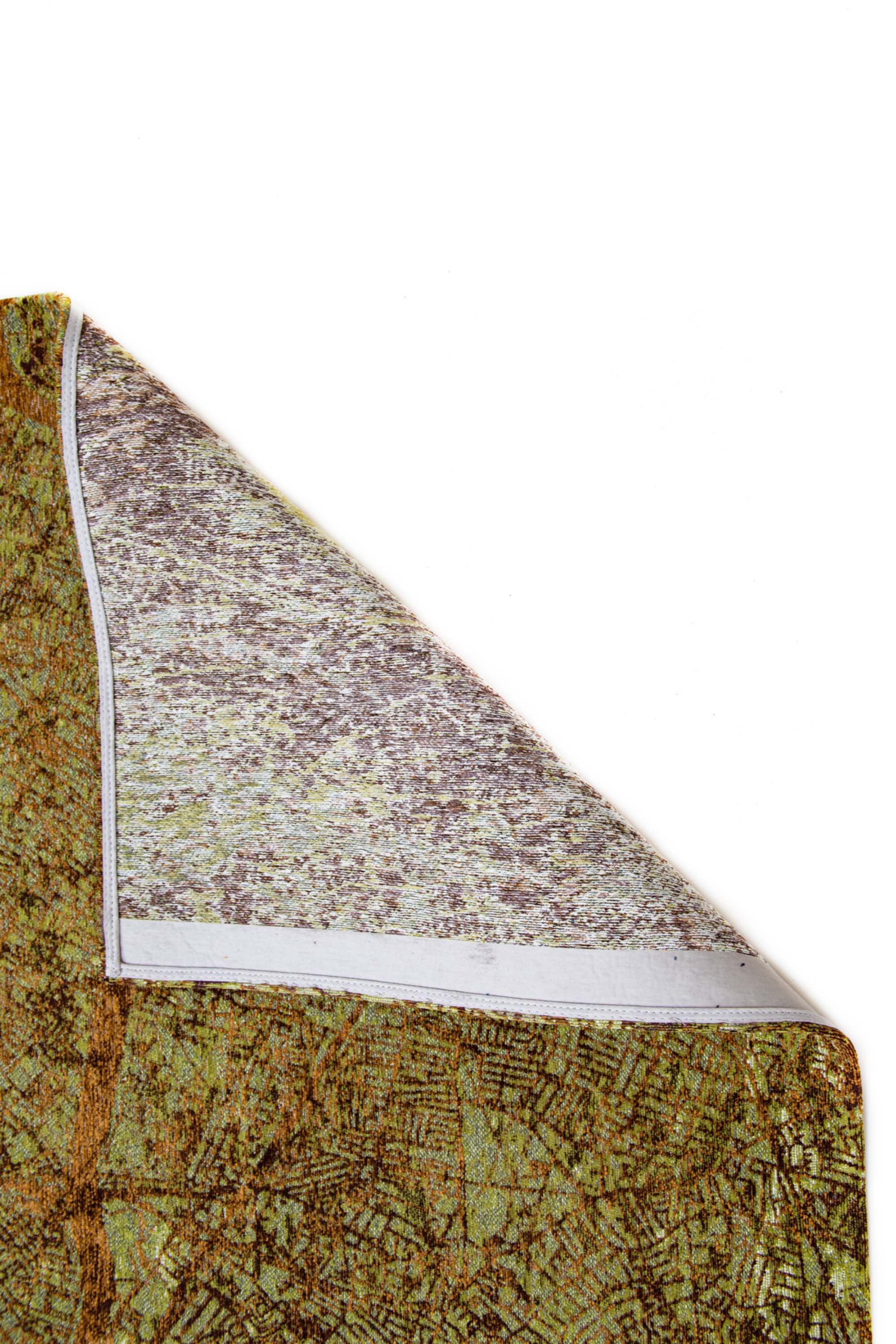 Green abstract rug with a pattern inspired by the map of London