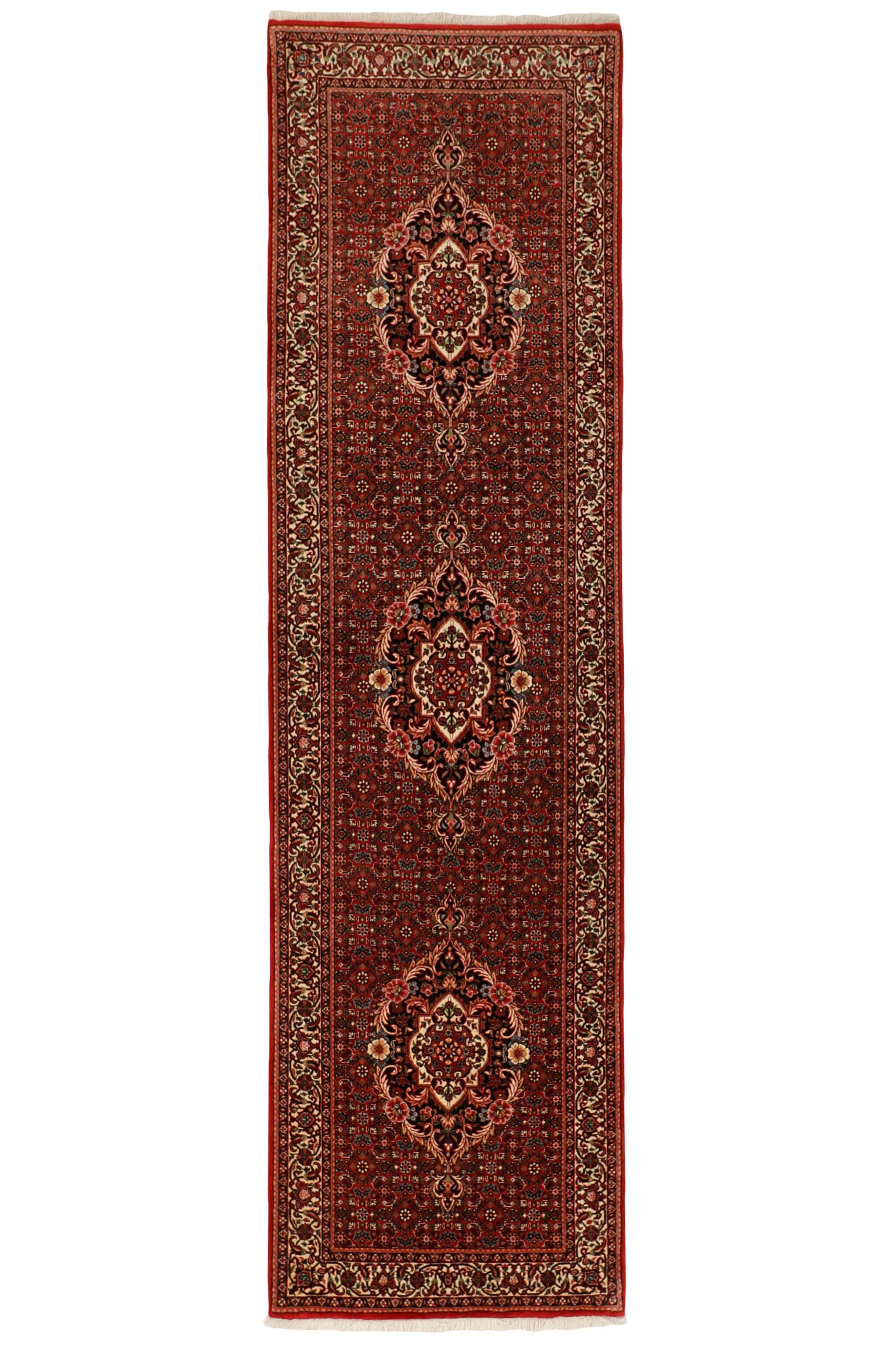Traditional red bordered Bidjar Runner