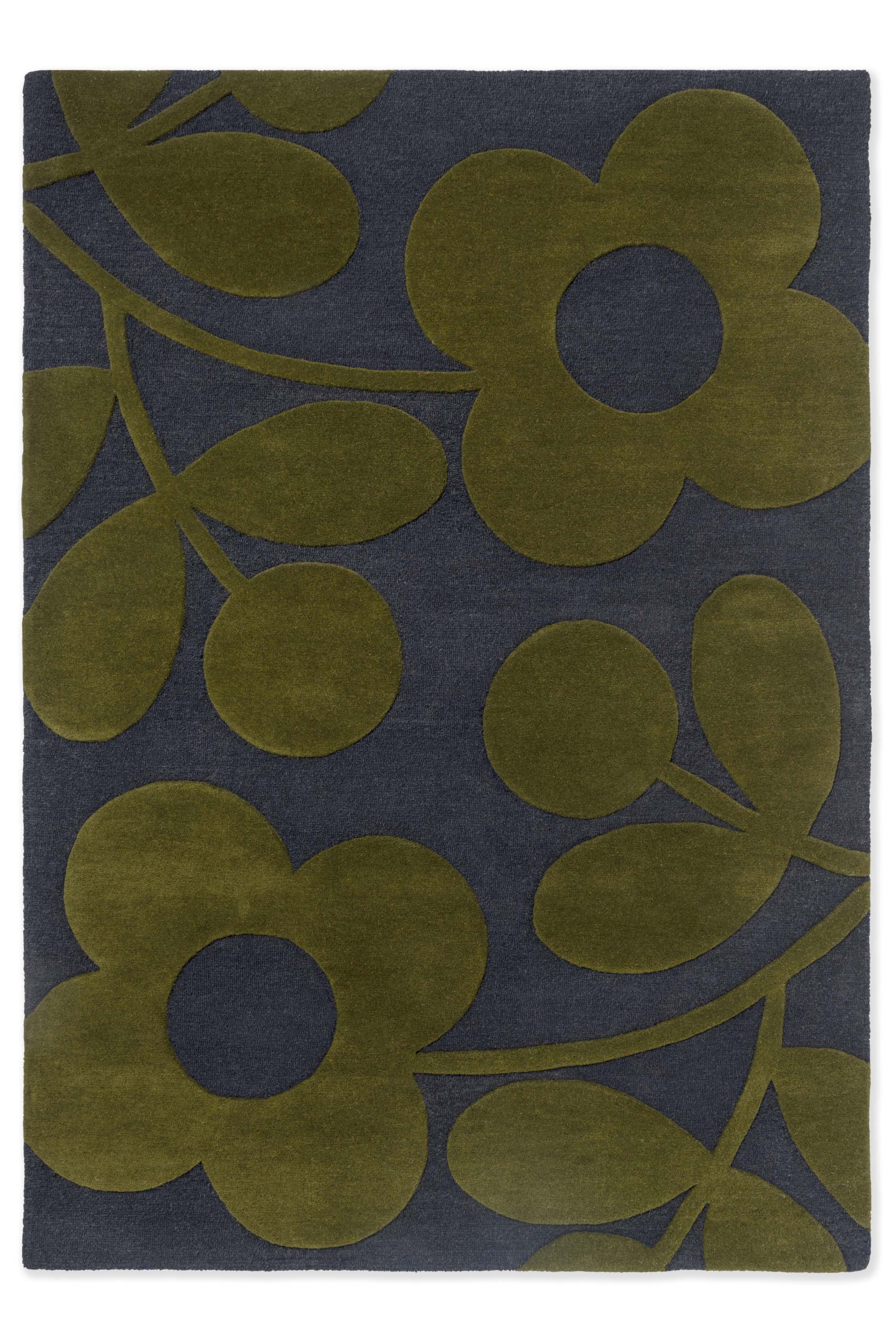 Modern green floral rug