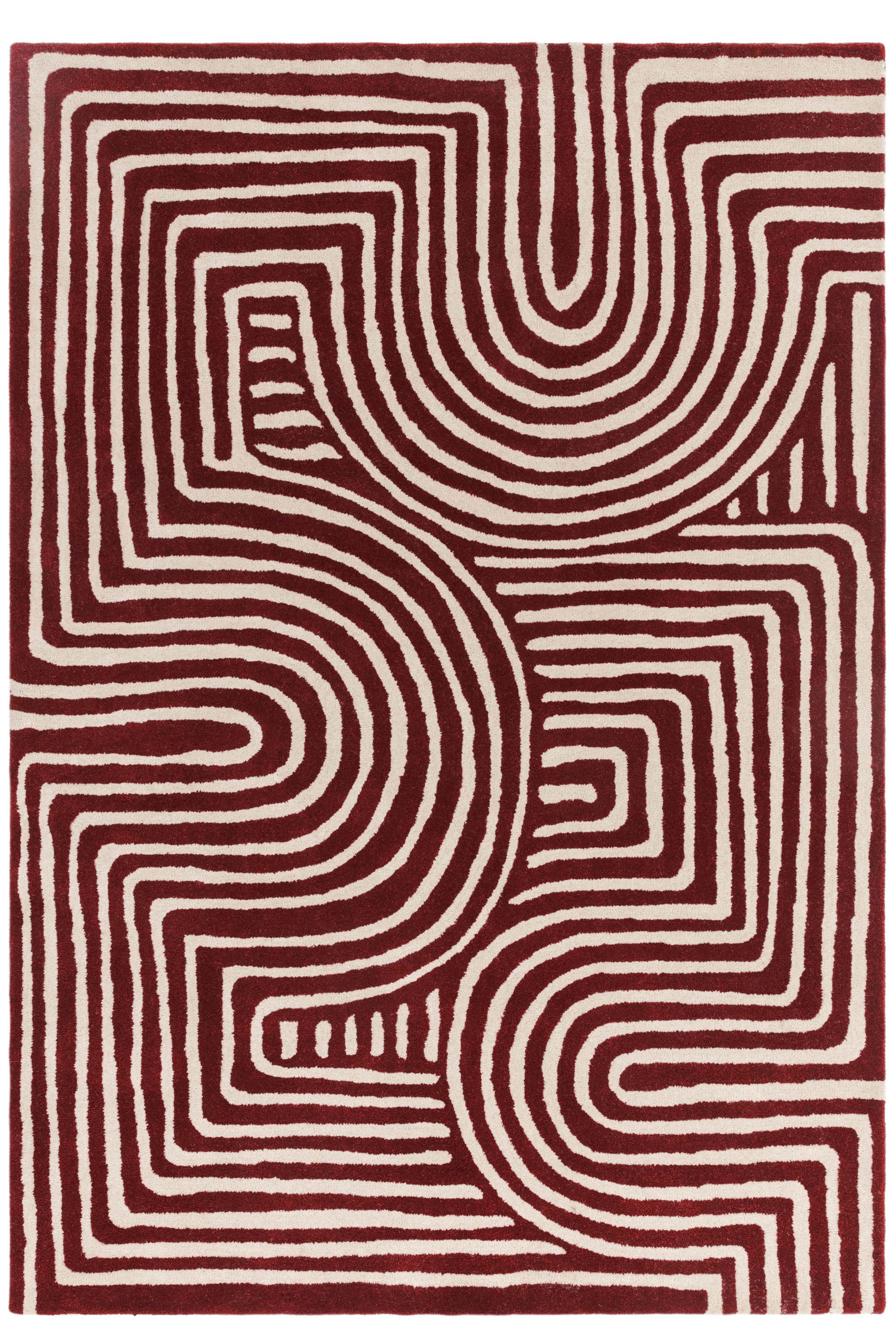 Geometric wool rug featuring a multicolour pattern