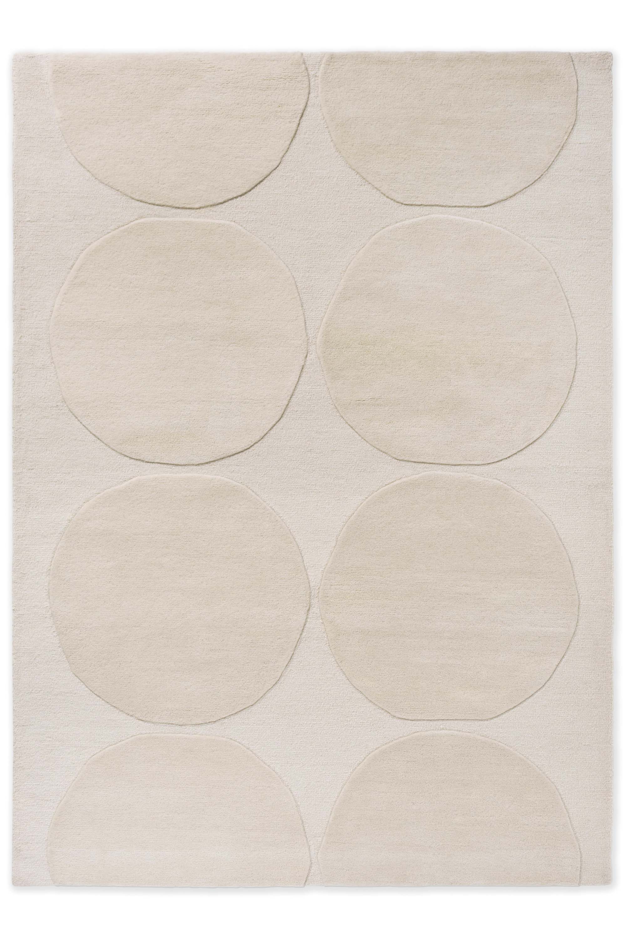 Beige rug with repeated circle pattern