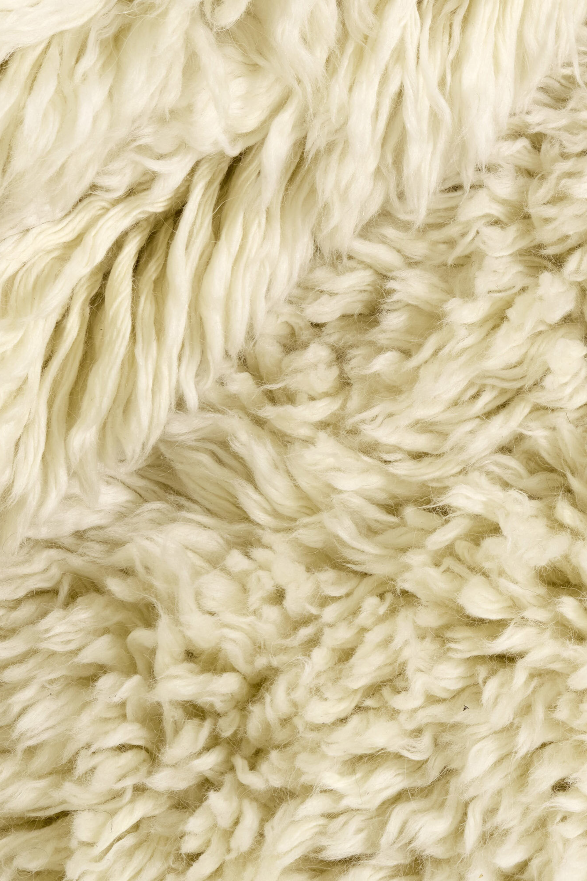 cream wool shagpile rug