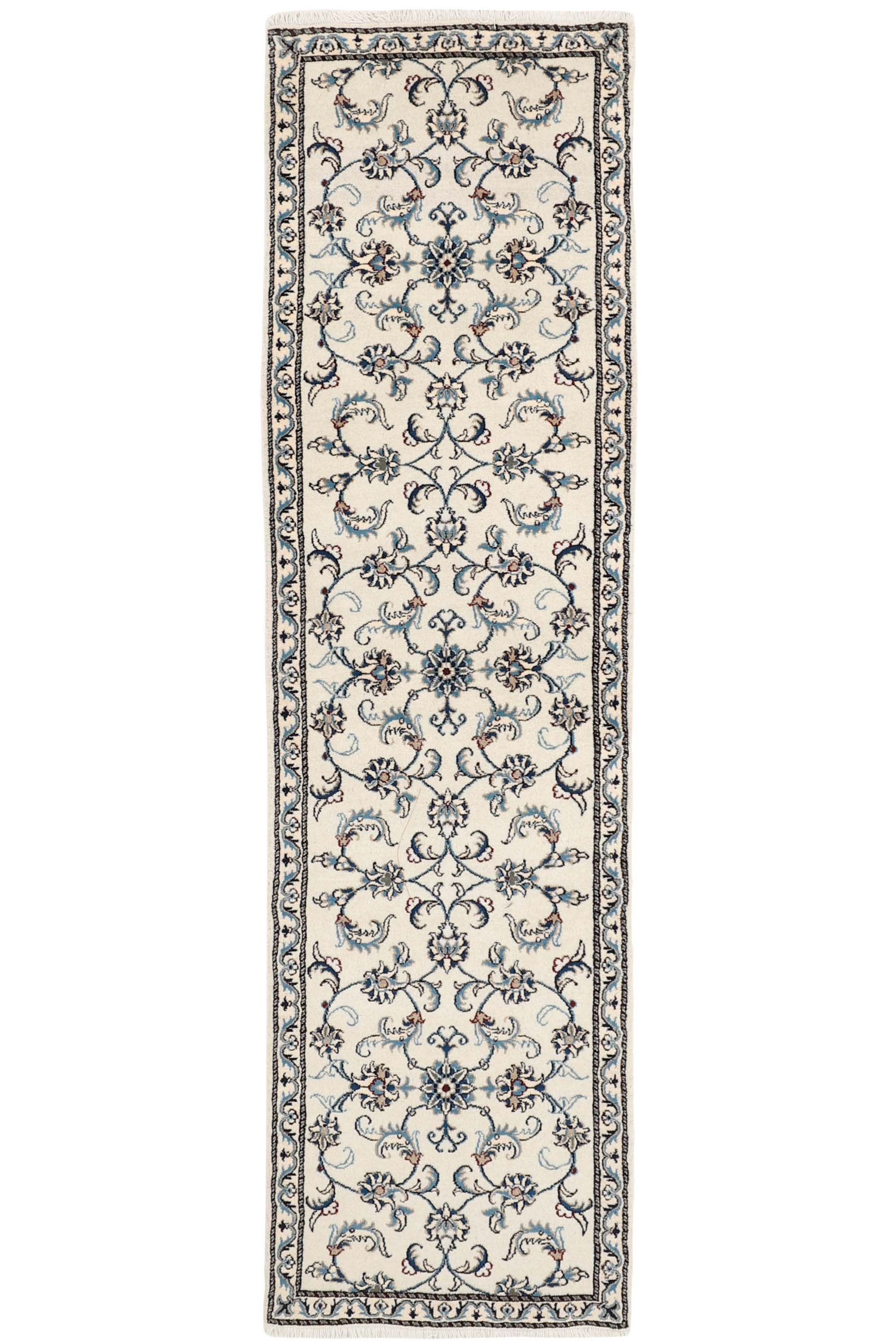 Traditional cream and blue Nain runner