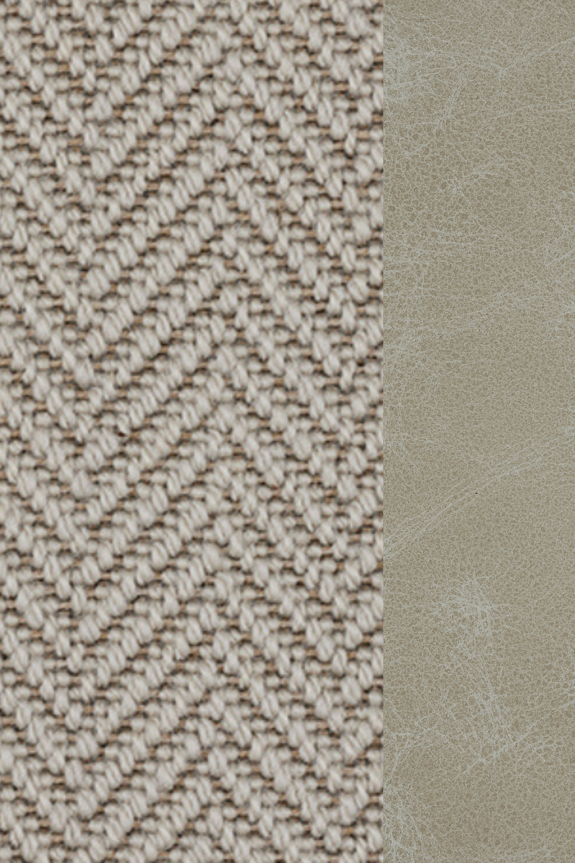 Custom Alpine Birch Wool Rug with Antique Leather Border in Pearl