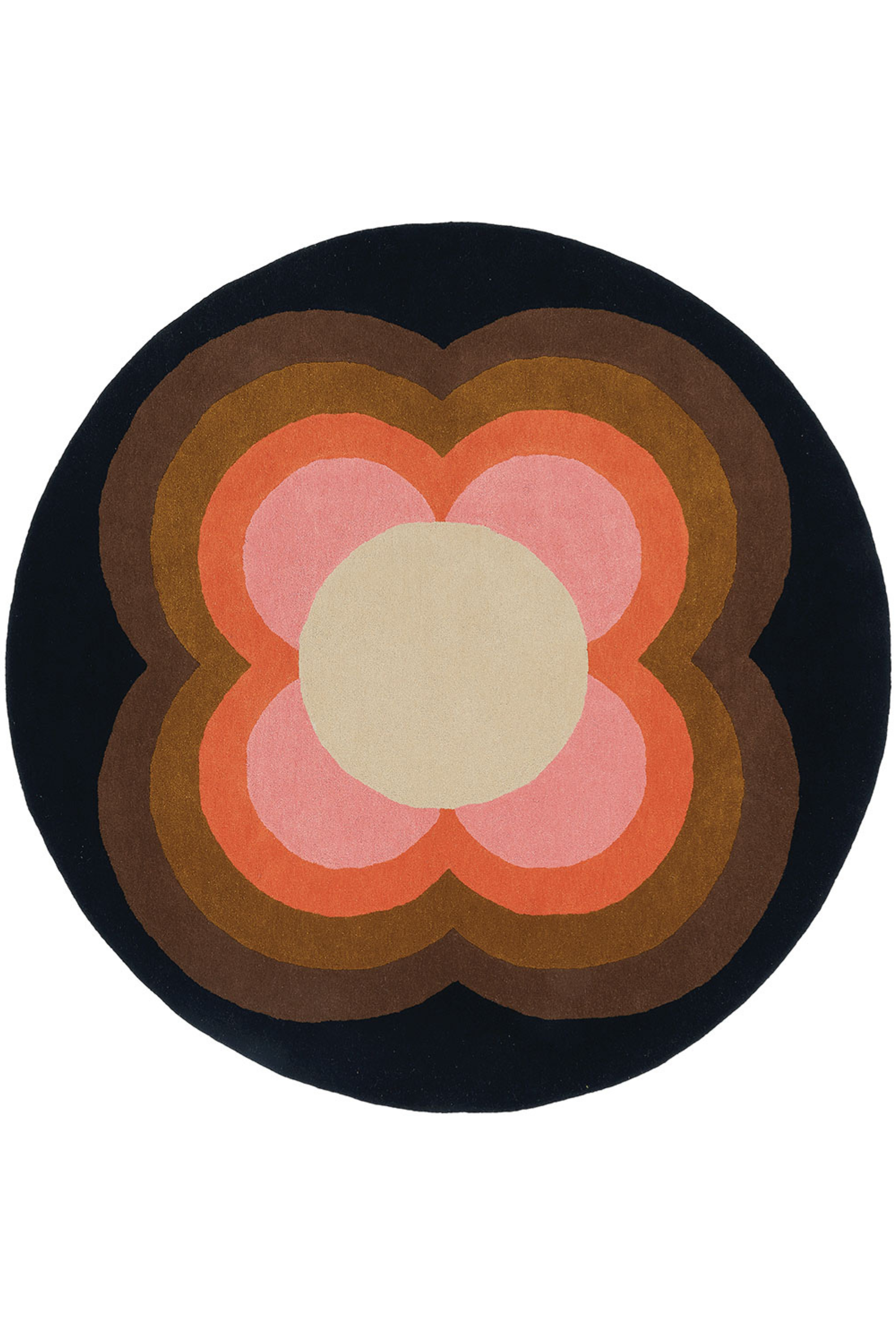 orla kiely sunflower pink circle rug