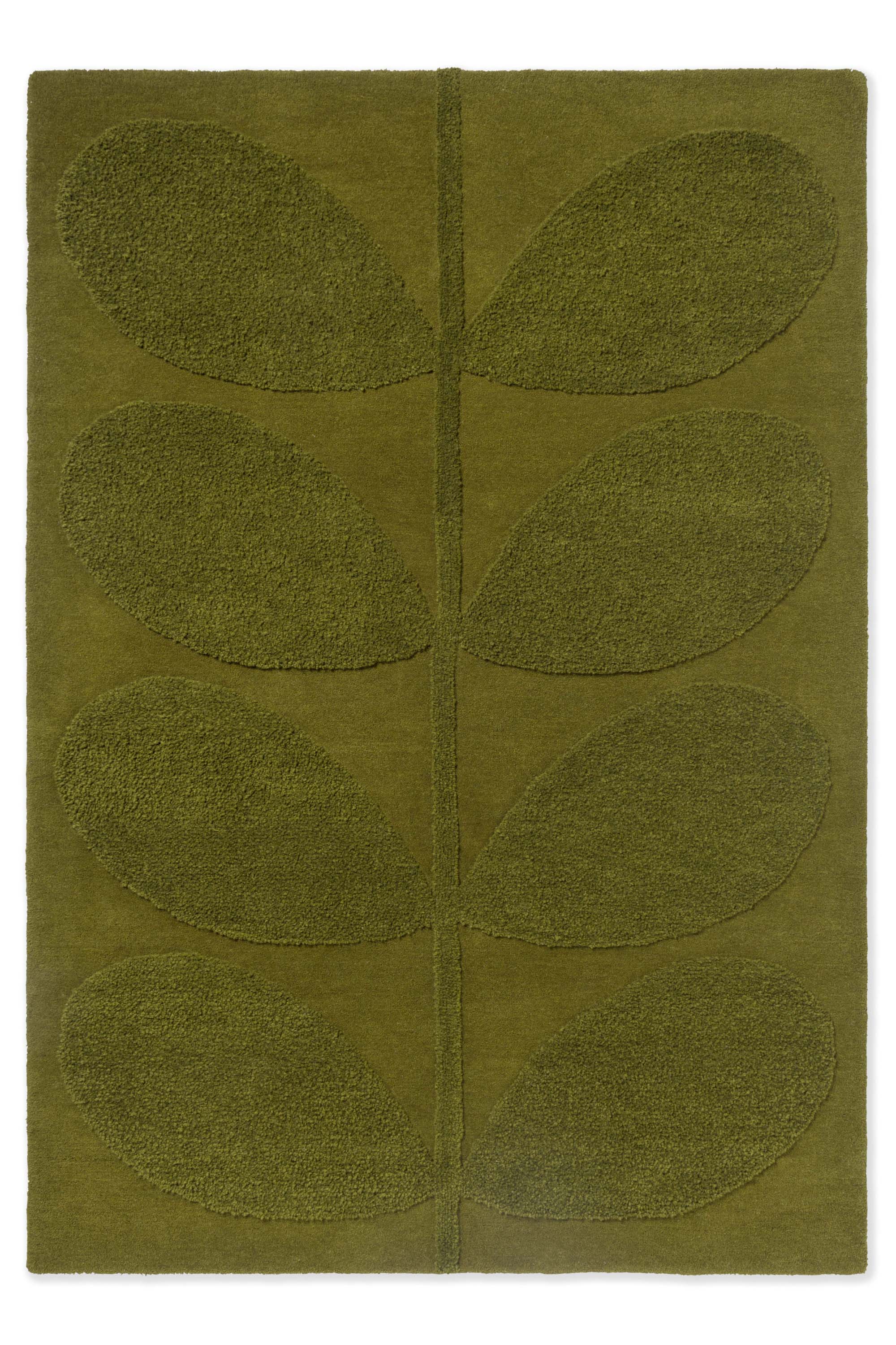 Modern green floral rug