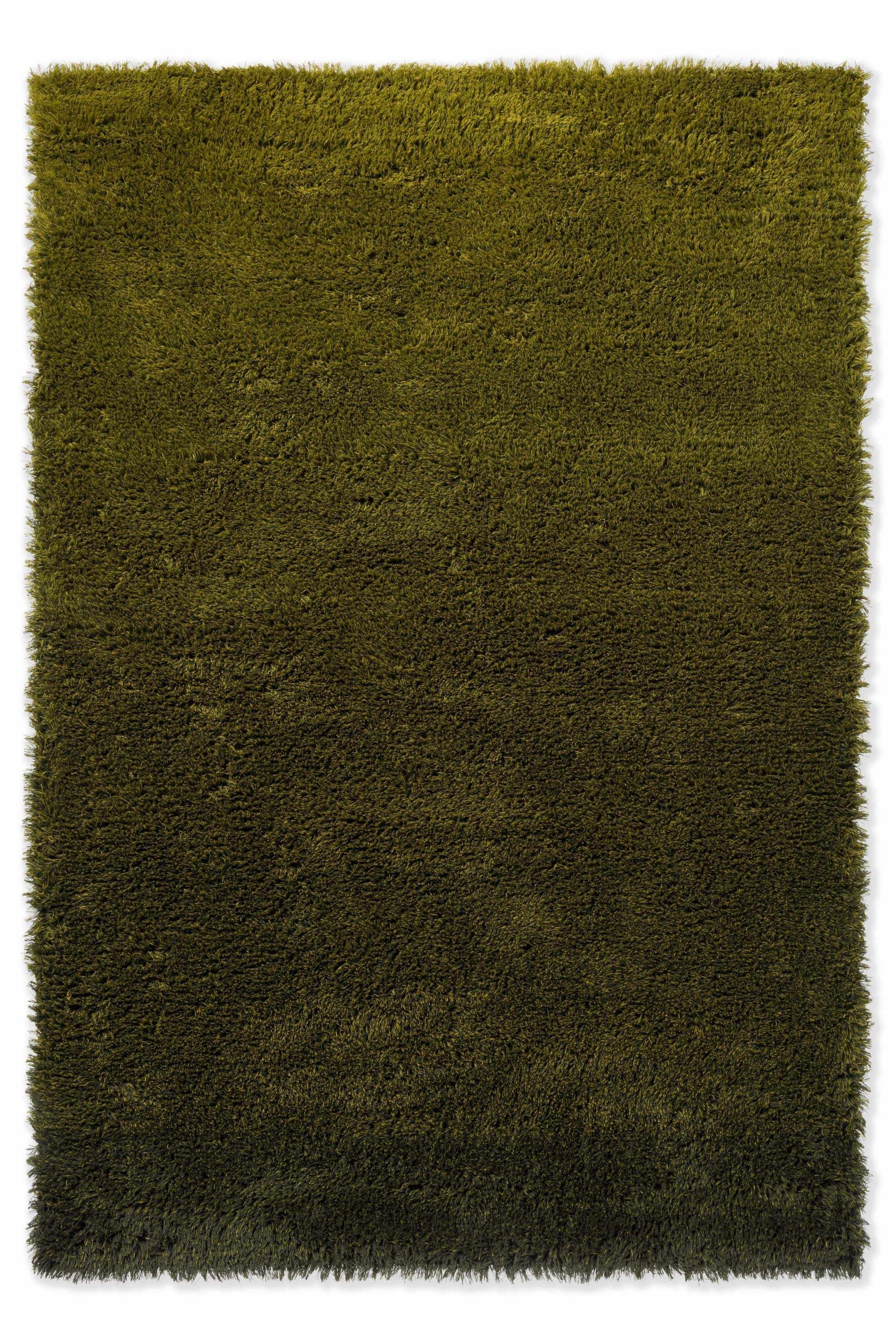 Plain green rug with shaggy pile