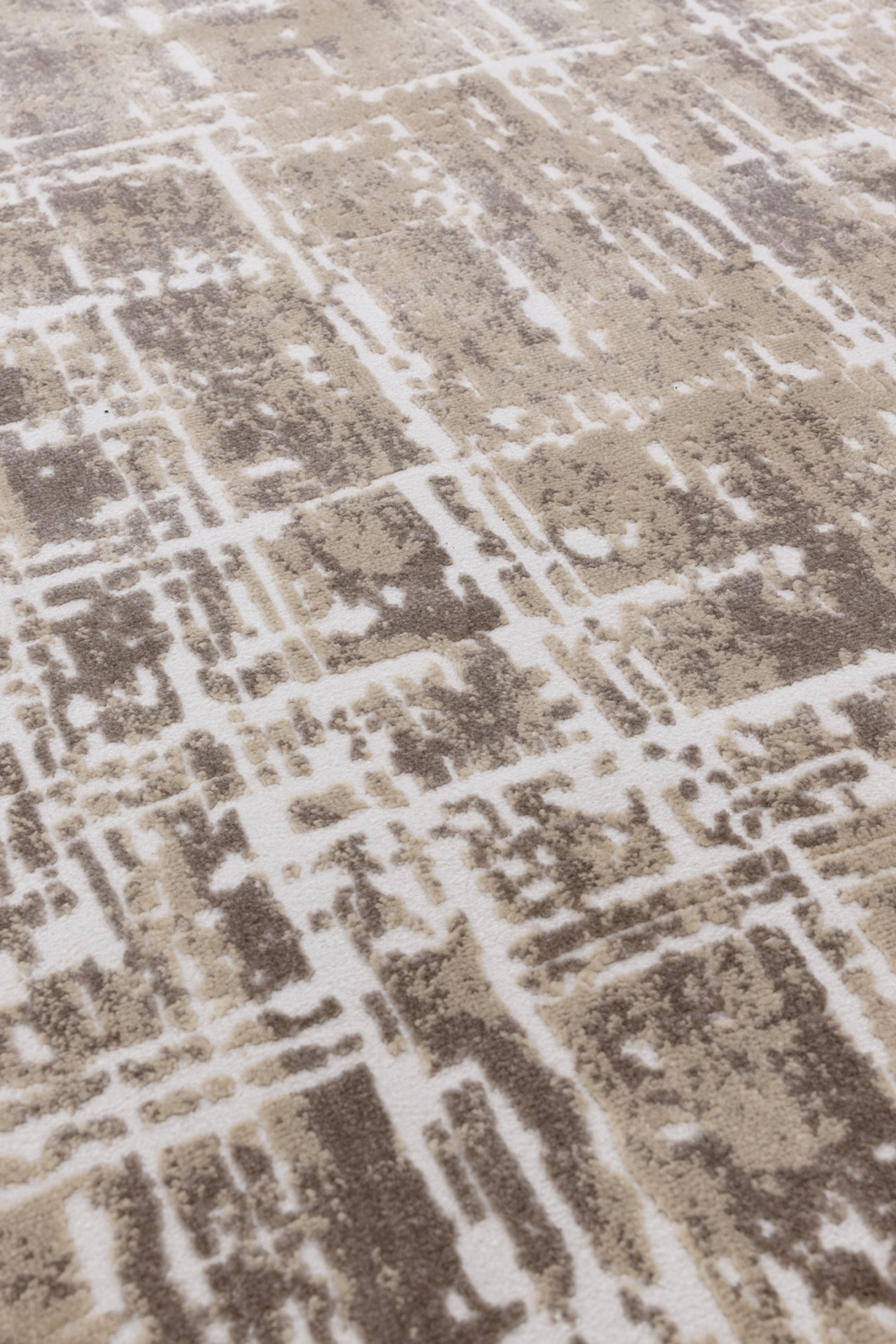 Modern flatweave rug with abstract beige design