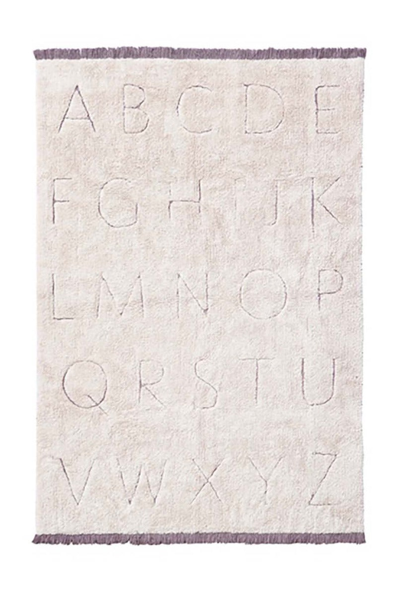 natural abc print childrens rug