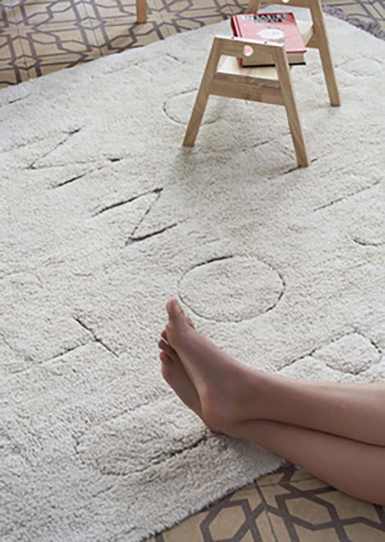 natural abc print childrens rug