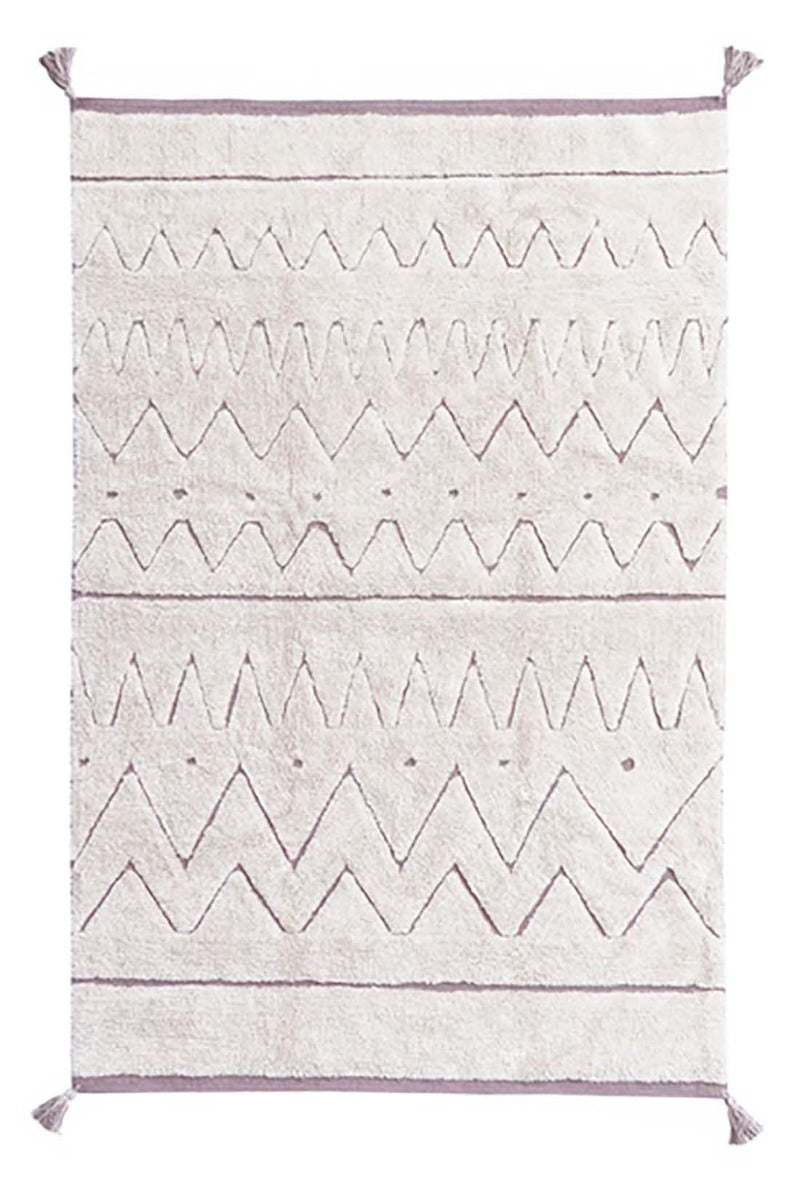 natural aztec print childrens rug