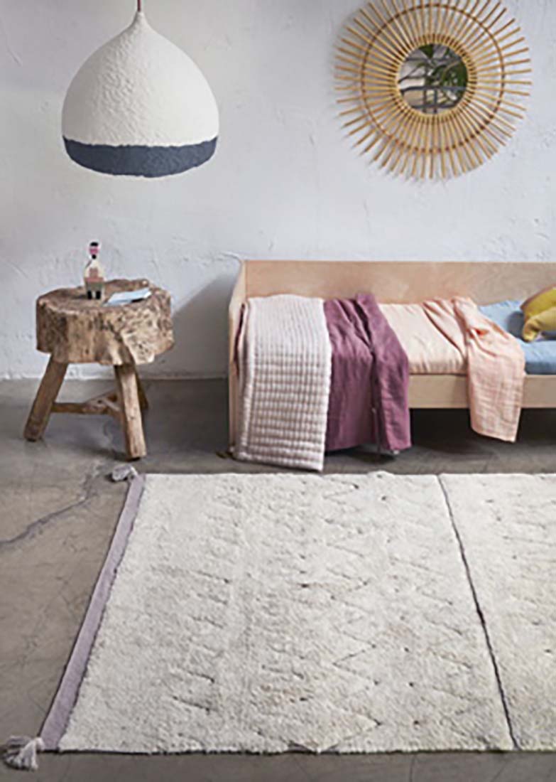 natural aztec print childrens rug