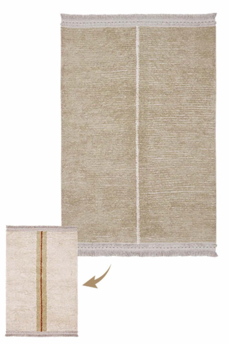 reversible textured rug in beige and sage