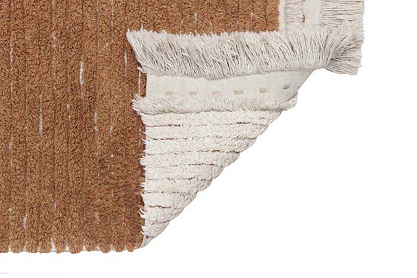 reversible textured rug in beige and brown
