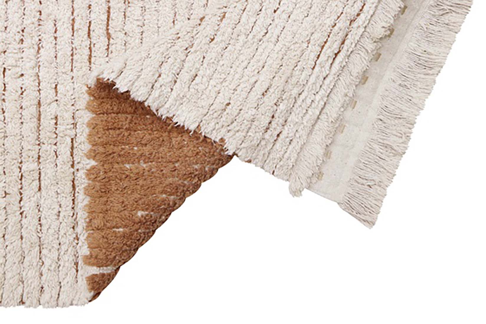 reversible textured rug in beige and brown