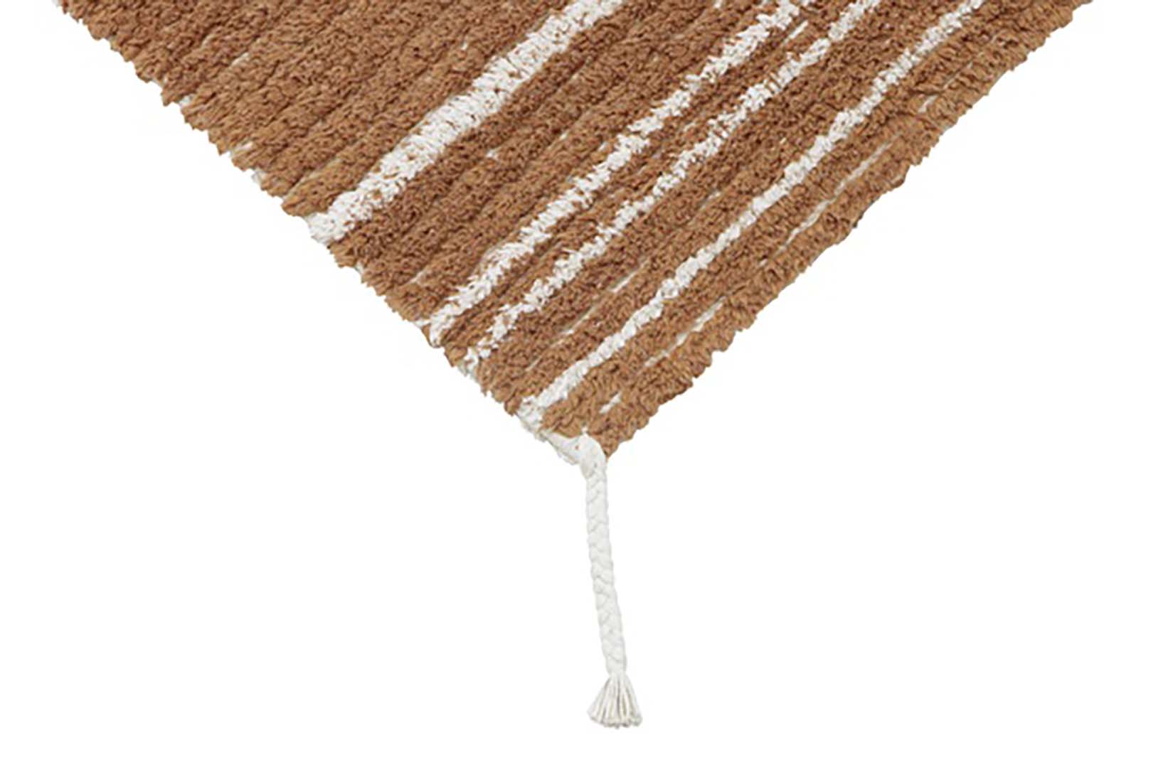 reversible textured rug in beige and brown with soft gradient design
