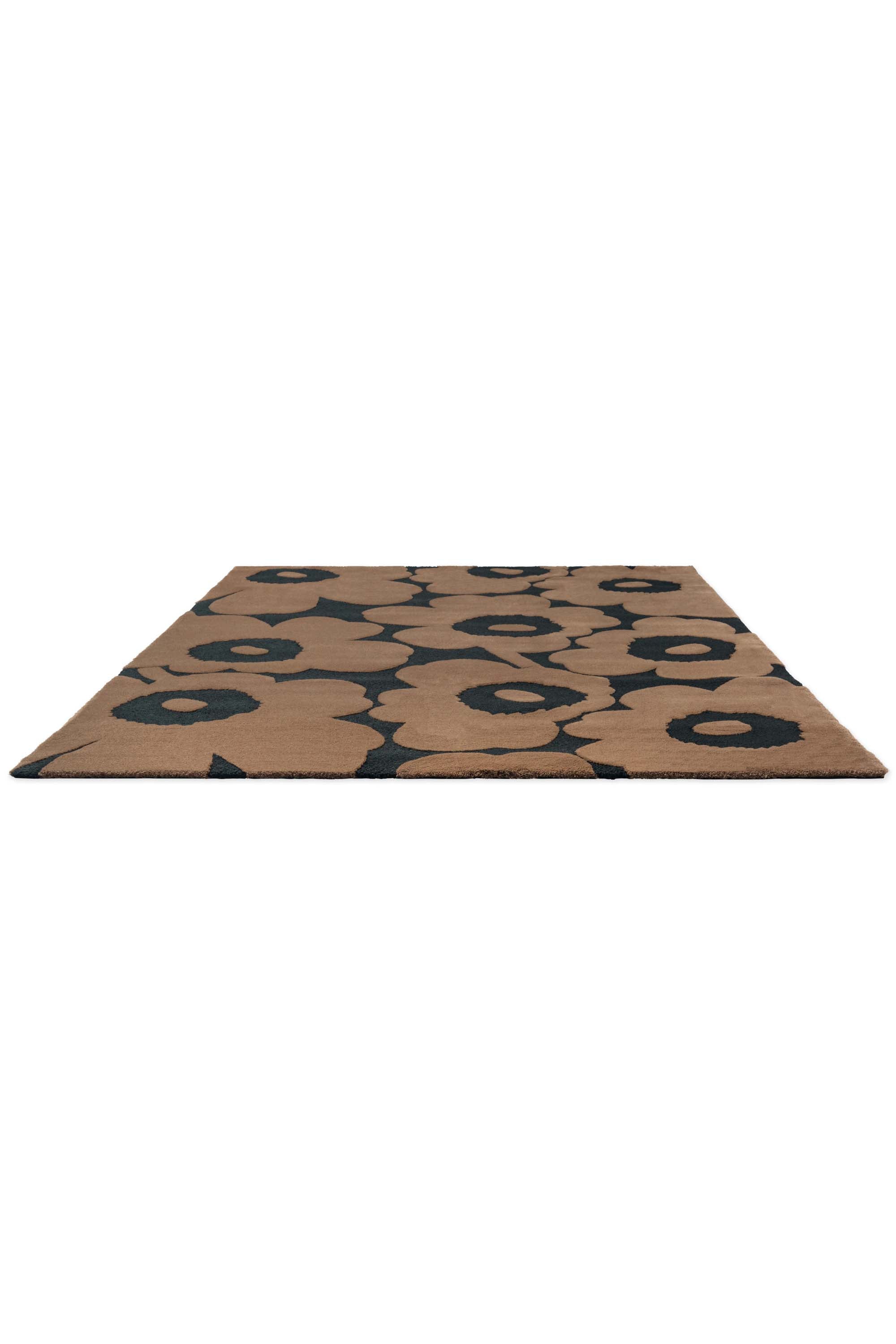 Brown patterned floral rug
