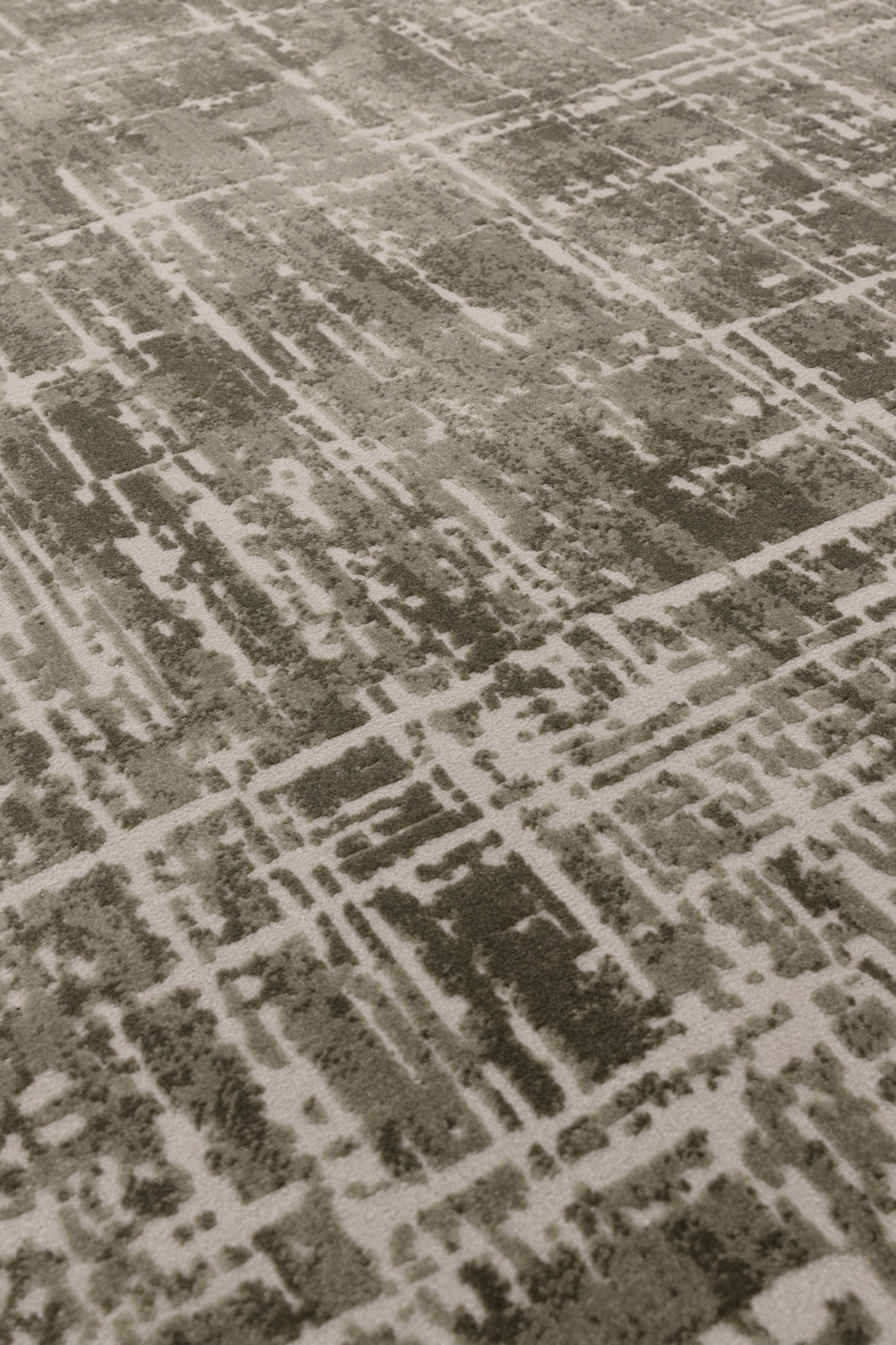 Modern flatweave rug with abstract green design
