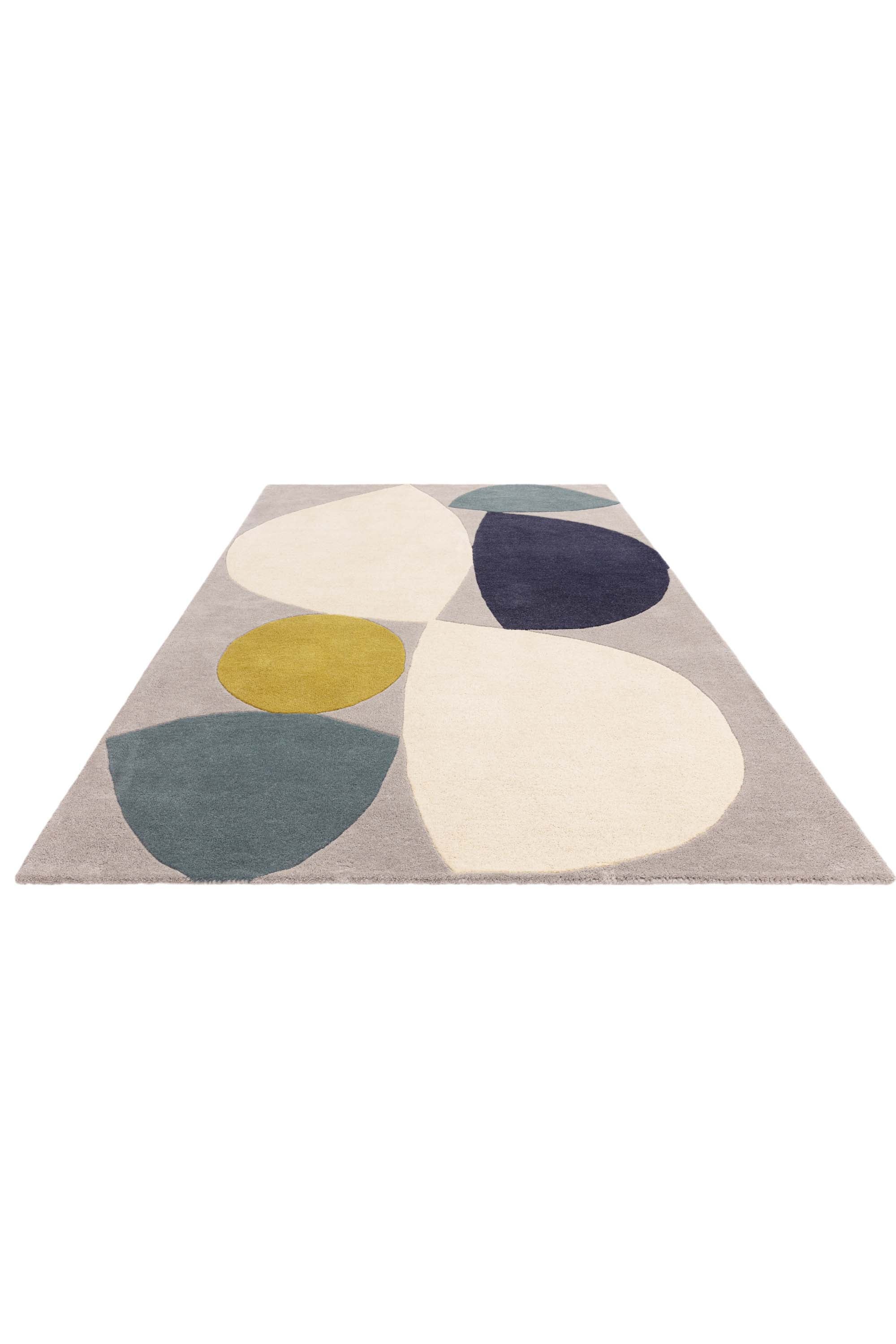 Abstract wool rug featuring a multicolour pattern