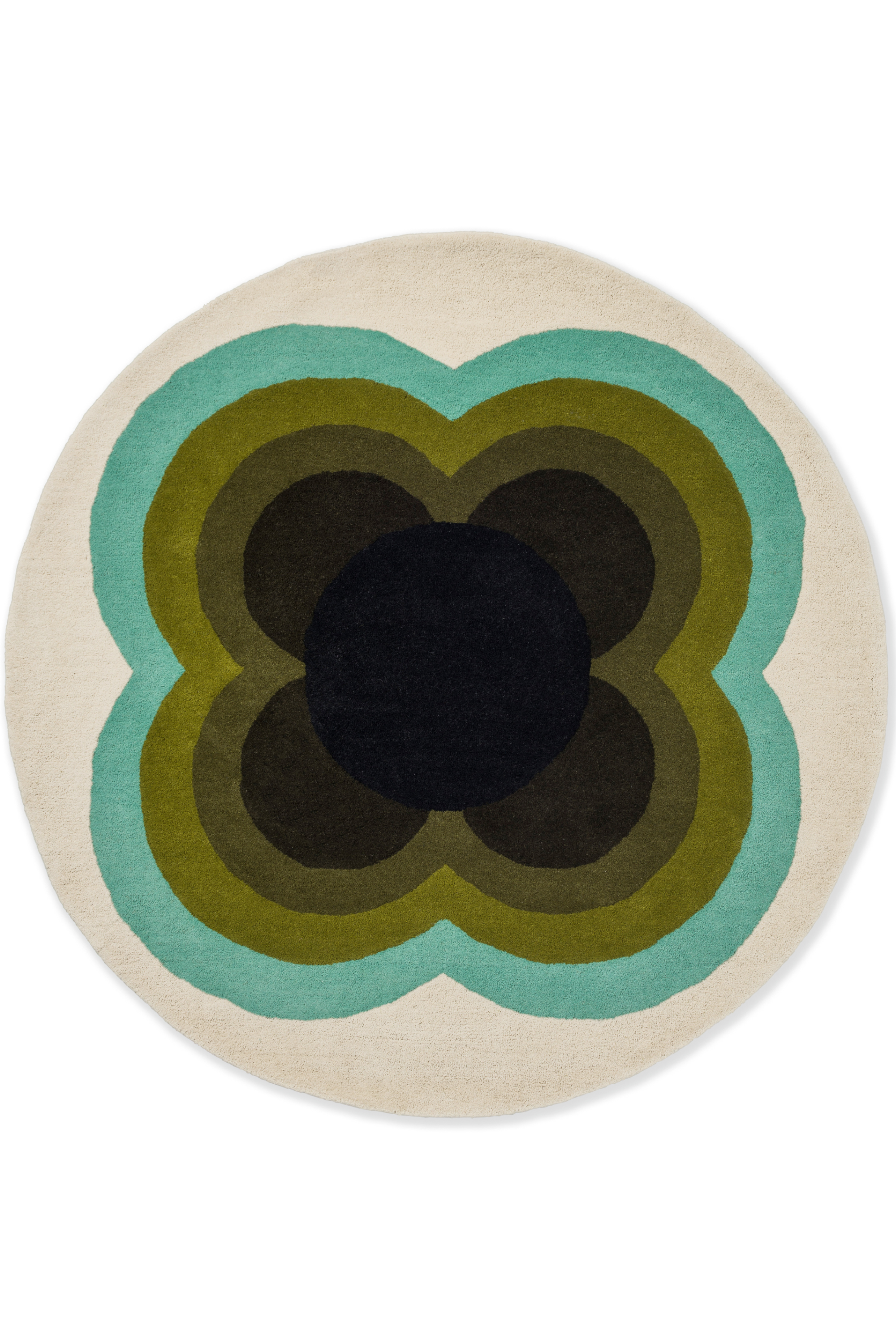 Circle multicolour floral rug