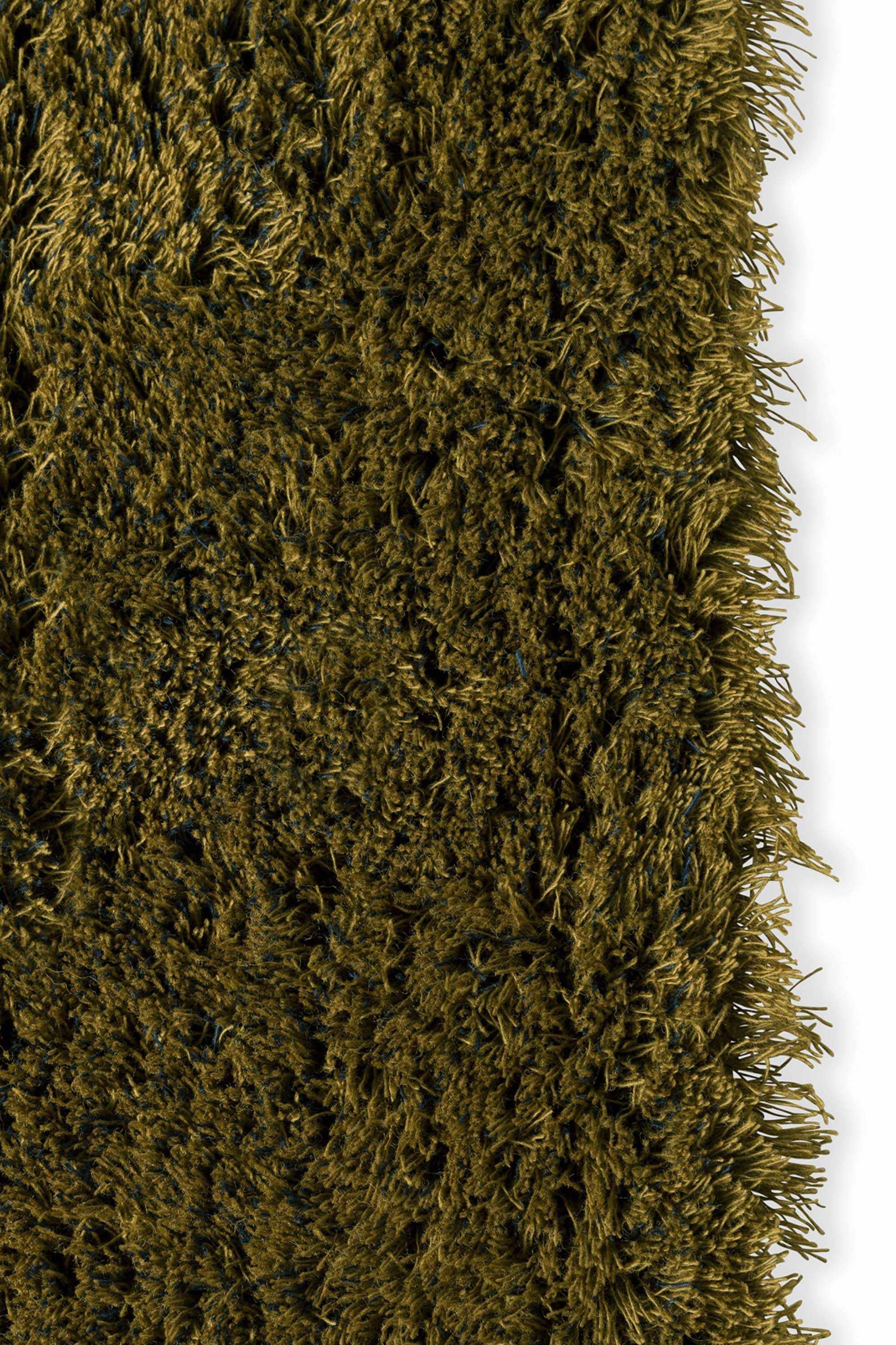 Plain green rug with shaggy pile