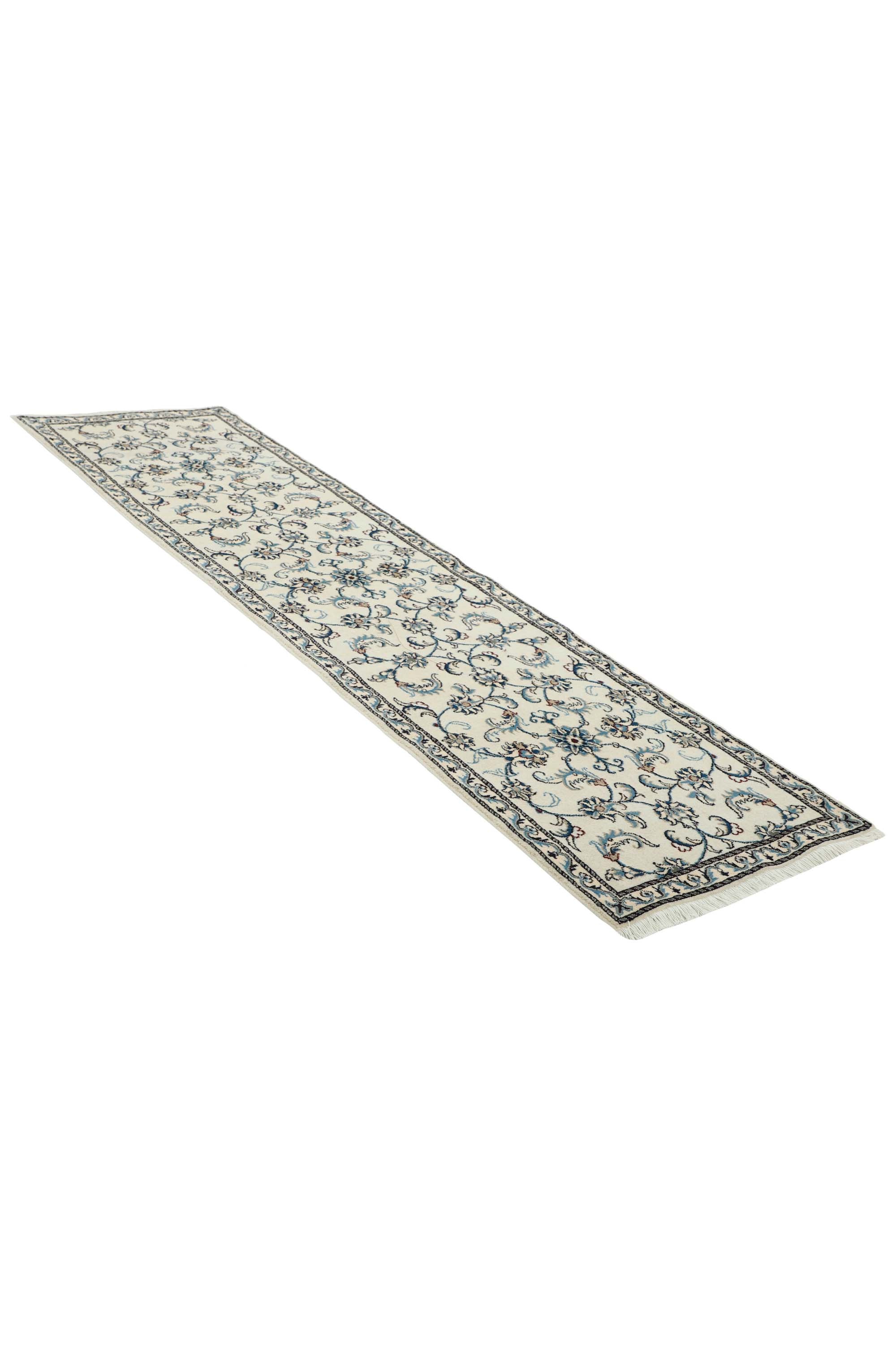 Traditional cream and blue Nain runner