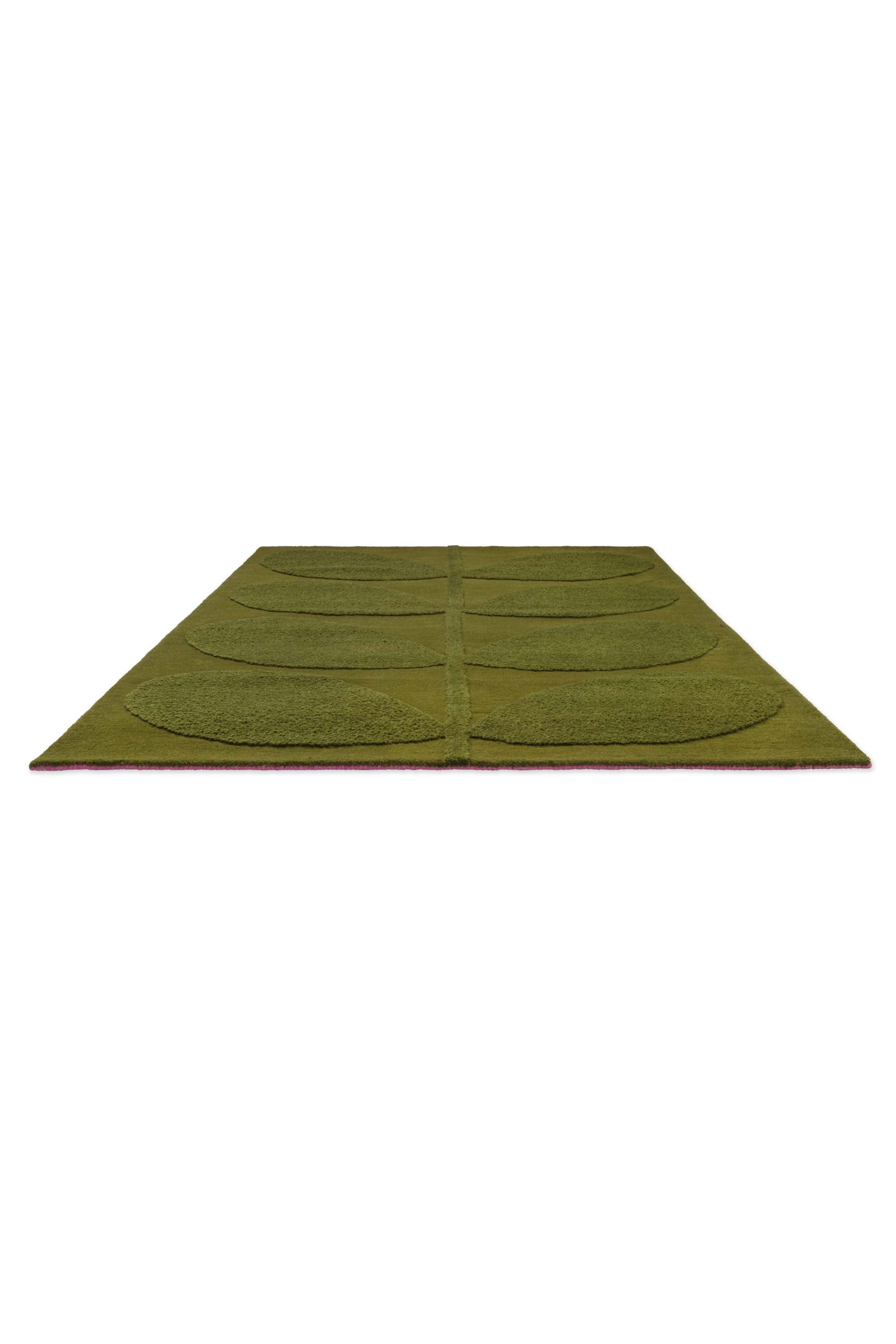 Modern green floral rug