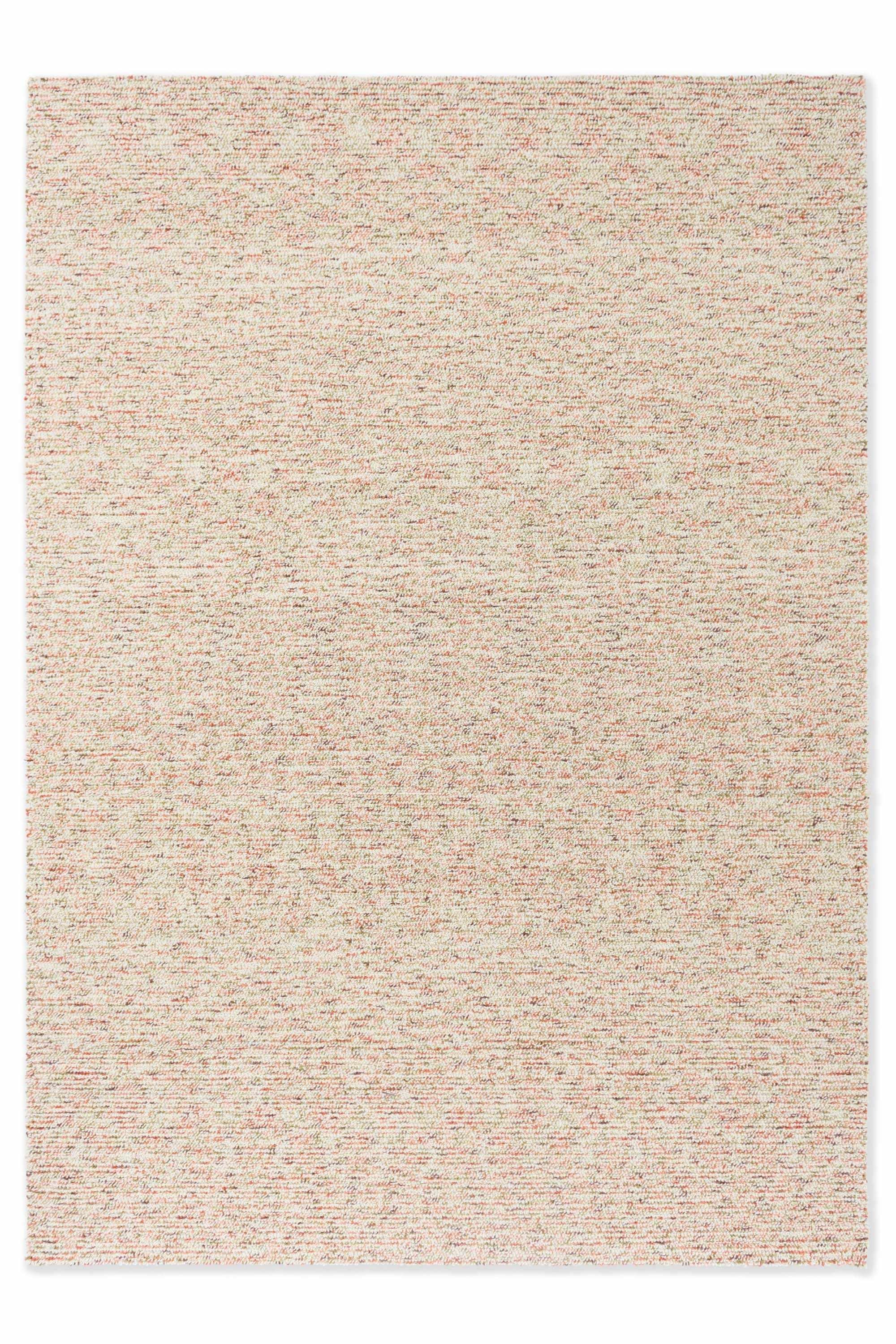 Plain flatweave rug with cream and multicolour pile