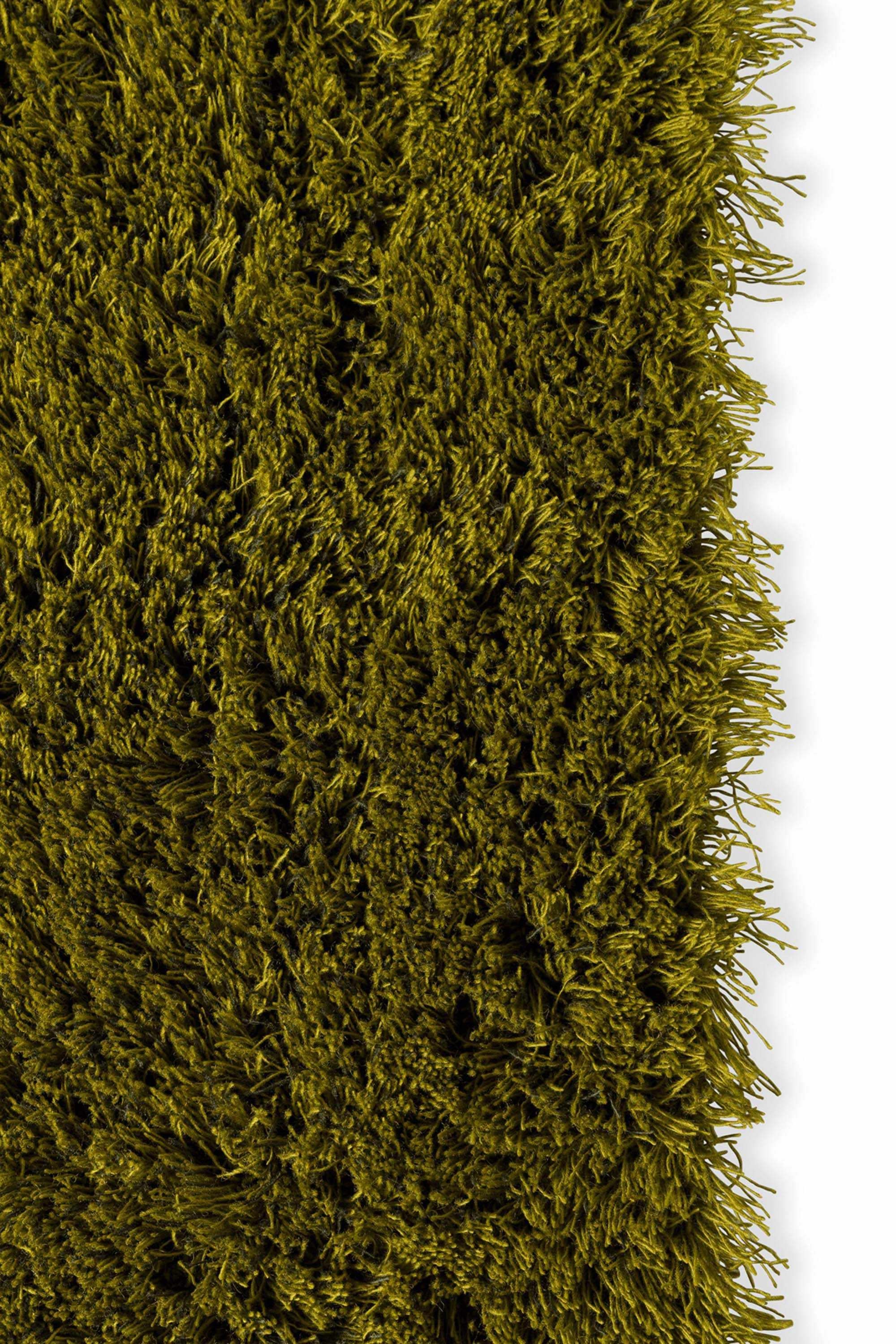 Plain green rug with shaggy pile
