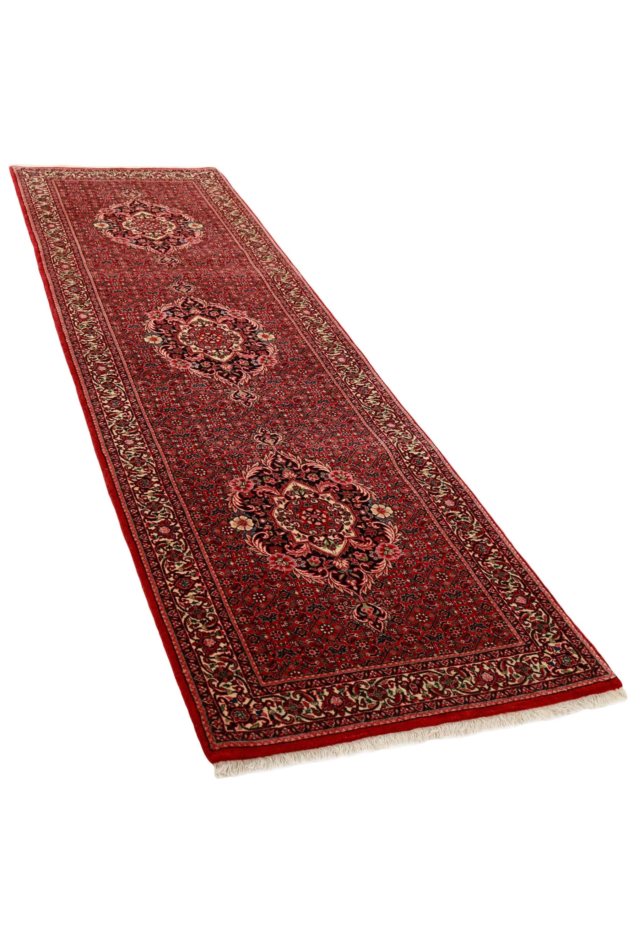 Traditional red bordered Bidjar Runner