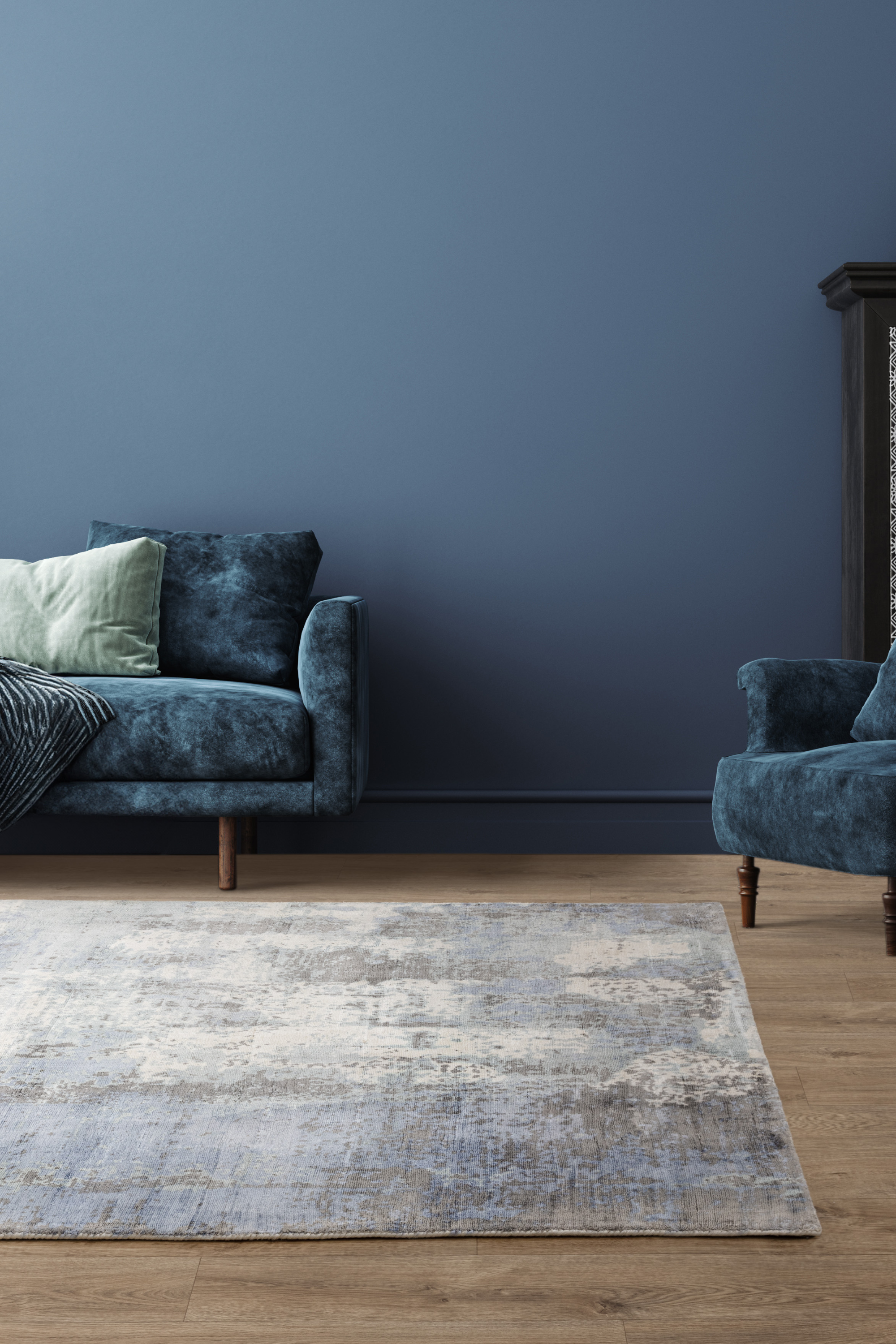 Gatsby Navy Abstract Tonal Rug