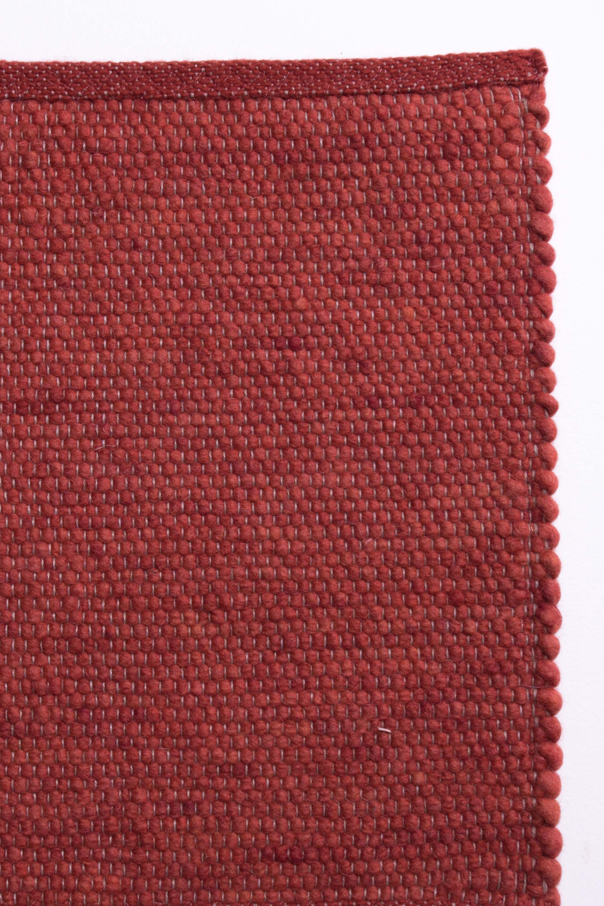 Red luxury plain handwoven rug
