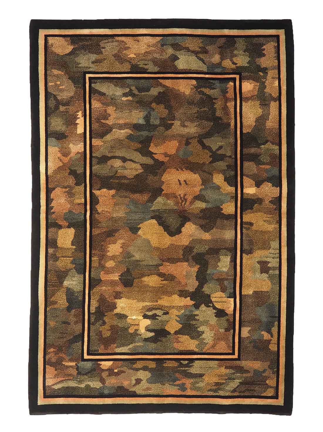 Authentic oriental rug with an abstract pattern
